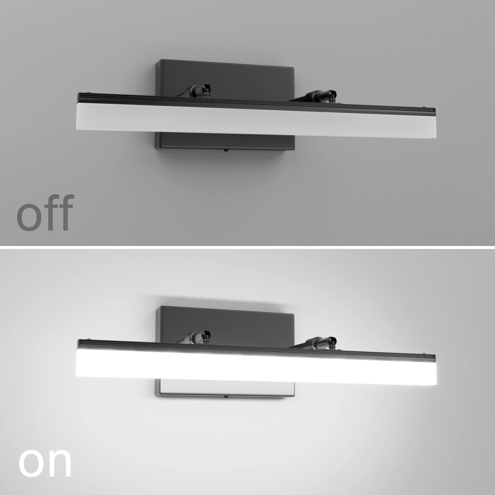 Aipsun 15.7 Inch LED Vanity Mirror Light - Adjustable Bathroom Lighting Fixture with 5500K Daylight, Black Modern Design for Makeup & Shaving - Perfect for Bathroom, Dressing Room and Salon Vanity Areas