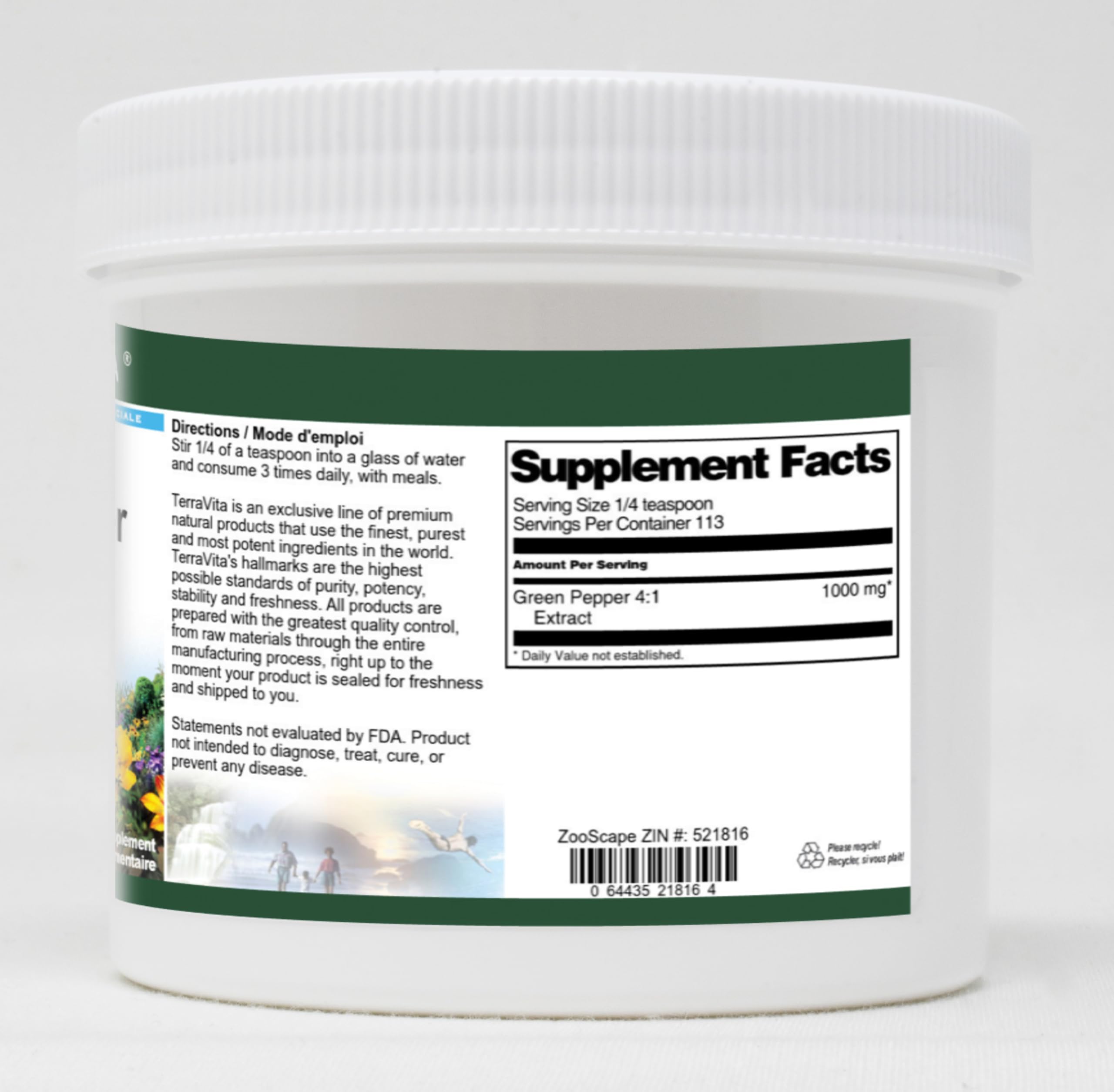 Organic Green Pepper 4:1 Extract Powder (4 oz) - 3 Pack | Premium Superfood Supplement for Cooking, Smoothies & Health Drinks | USDA Certified, Non-GMO, Gluten-Free