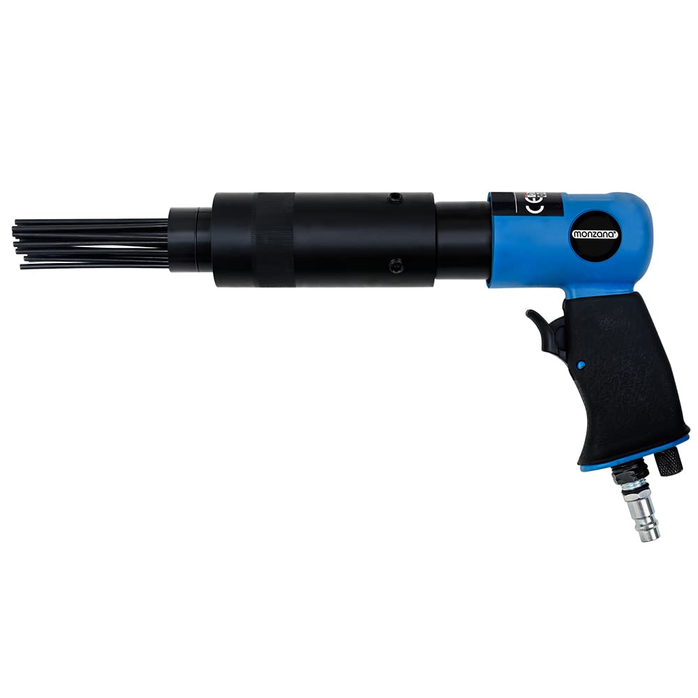MONZANA® Pneumatic Needle Scaler 4,000 RPM 260 L/min Air Chisel Hammer for Rust & Paint Removal - Includes Replacement Head - Ideal for Automotive, Metalworking & Surface Prep