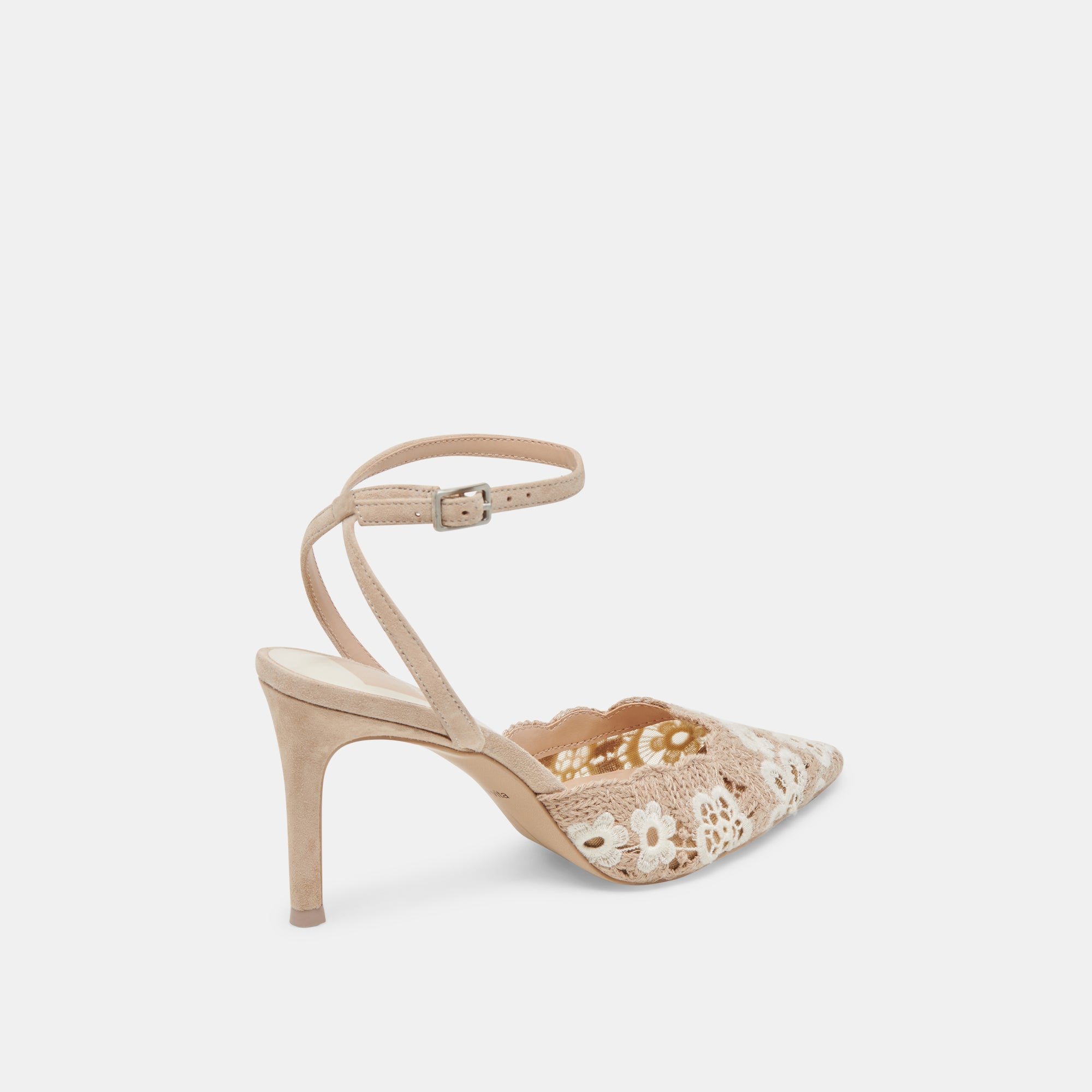 Kenedy Women's Taupe Multi Crochet Heels - Stylish Comfort for Weddings, Parties & Casual Outings