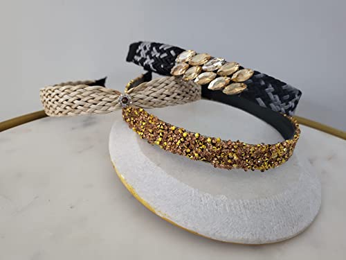 Beige Cane,GoldMetal&Grey Lace