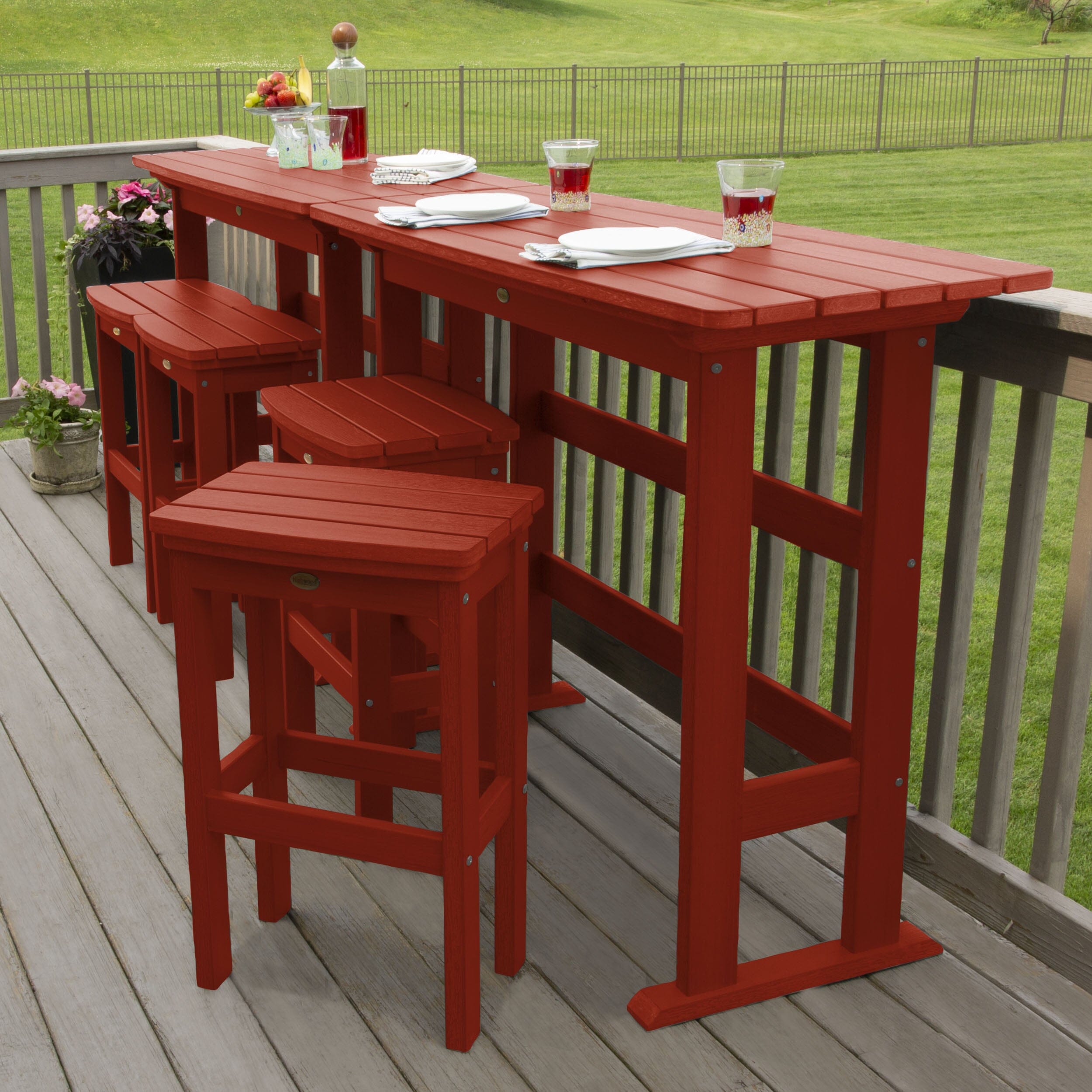 Lehigh 6-Piece Bar Height Balcony Patio Set - Outdoor Dining & Relaxing Furniture for Small Spaces