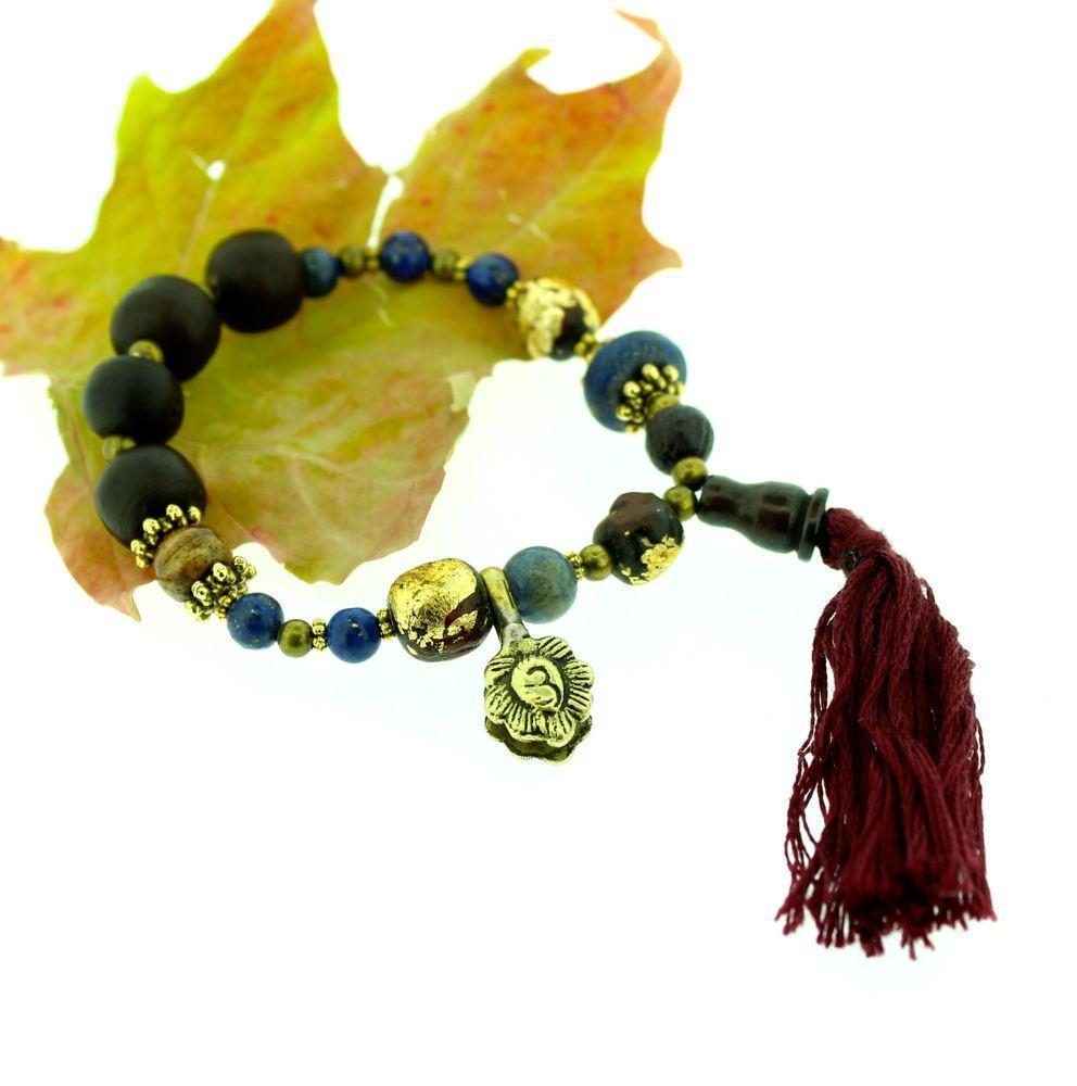 Heaven and Earth Wrist Mala - Buddhist Prayer Beads for Meditation, Yoga & Mindfulness - Handmade Gemstone Bracelet for Spiritual Healing & Stress Relief