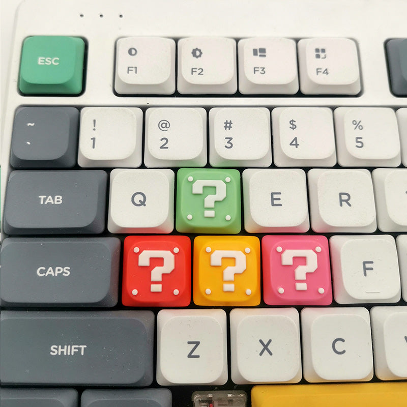 Custom Mario Question Mark Keycaps for NuPhy Air Switches - Unique Mechanical Keyboard Accessories for Gaming & Typing Enthusiasts - Perfect for PC, Mac, and Office Setup