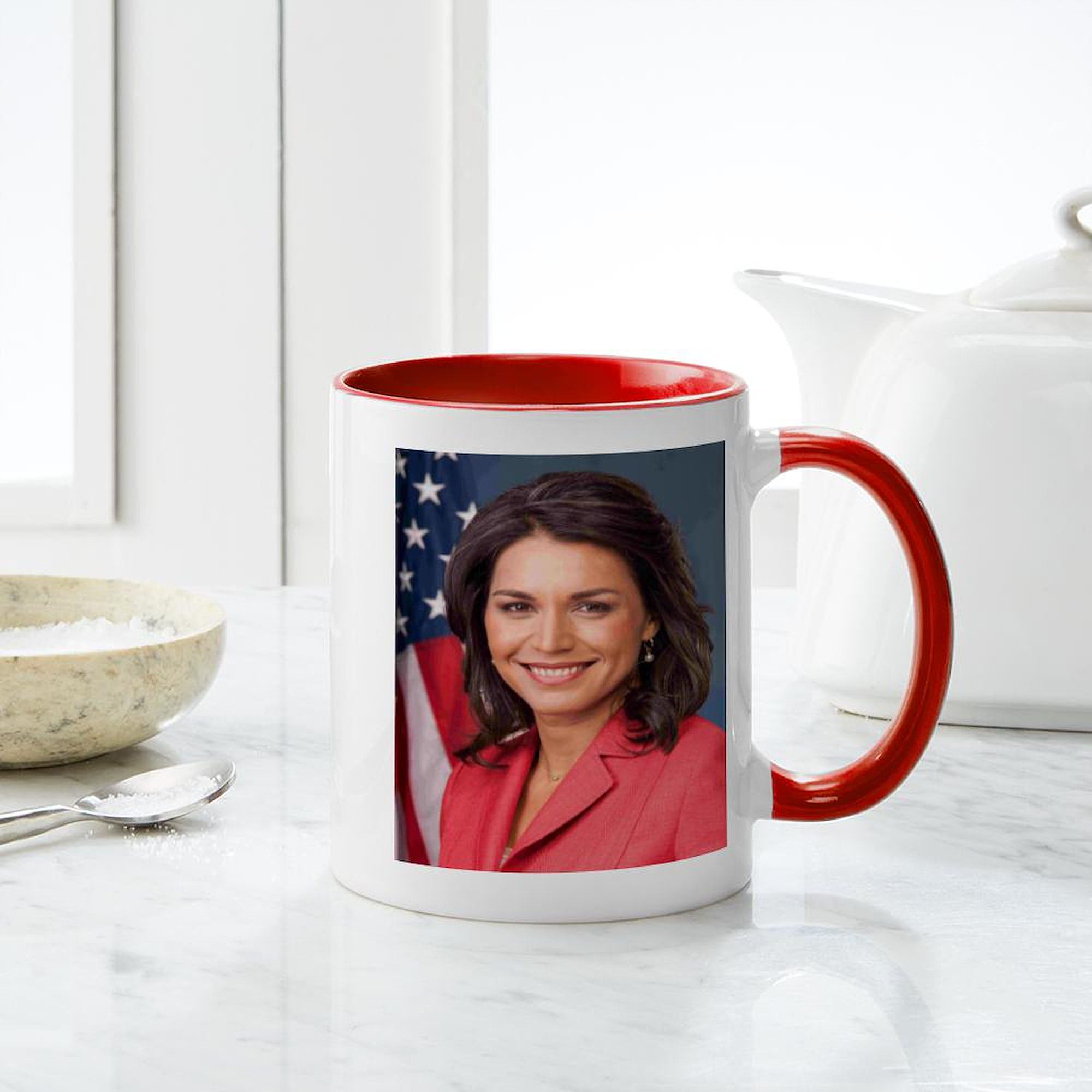 Tulsi Gabbard 11 oz (325 ml) Ceramic Coffee Mug - Perfect for Tea, Hot Chocolate & Office Use - Durable White Drinkware with Handle - Great Gift for Political Supporters & Tea Lovers