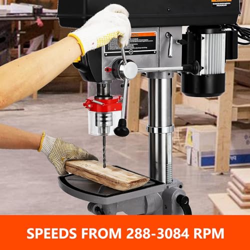 GARVEE 15 Inch Benchtop Drill Press with 7.5 Amp 120V Pure Copper Motor - Perfect for Woodworking, Metal Drilling & DIY Projects
