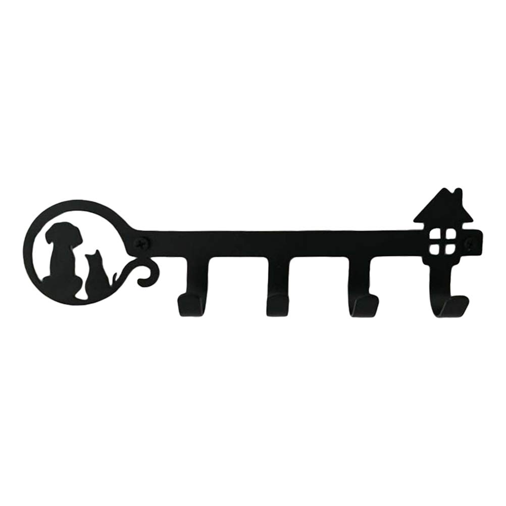 DOITOOL Decorative Iron Key Holder - Wall Mounted Key Organizer with Hooks, Multi-Functional Entryway Storage for Home & Office (Perfect for Entryway, Mudroom, or Bedroom Organization)