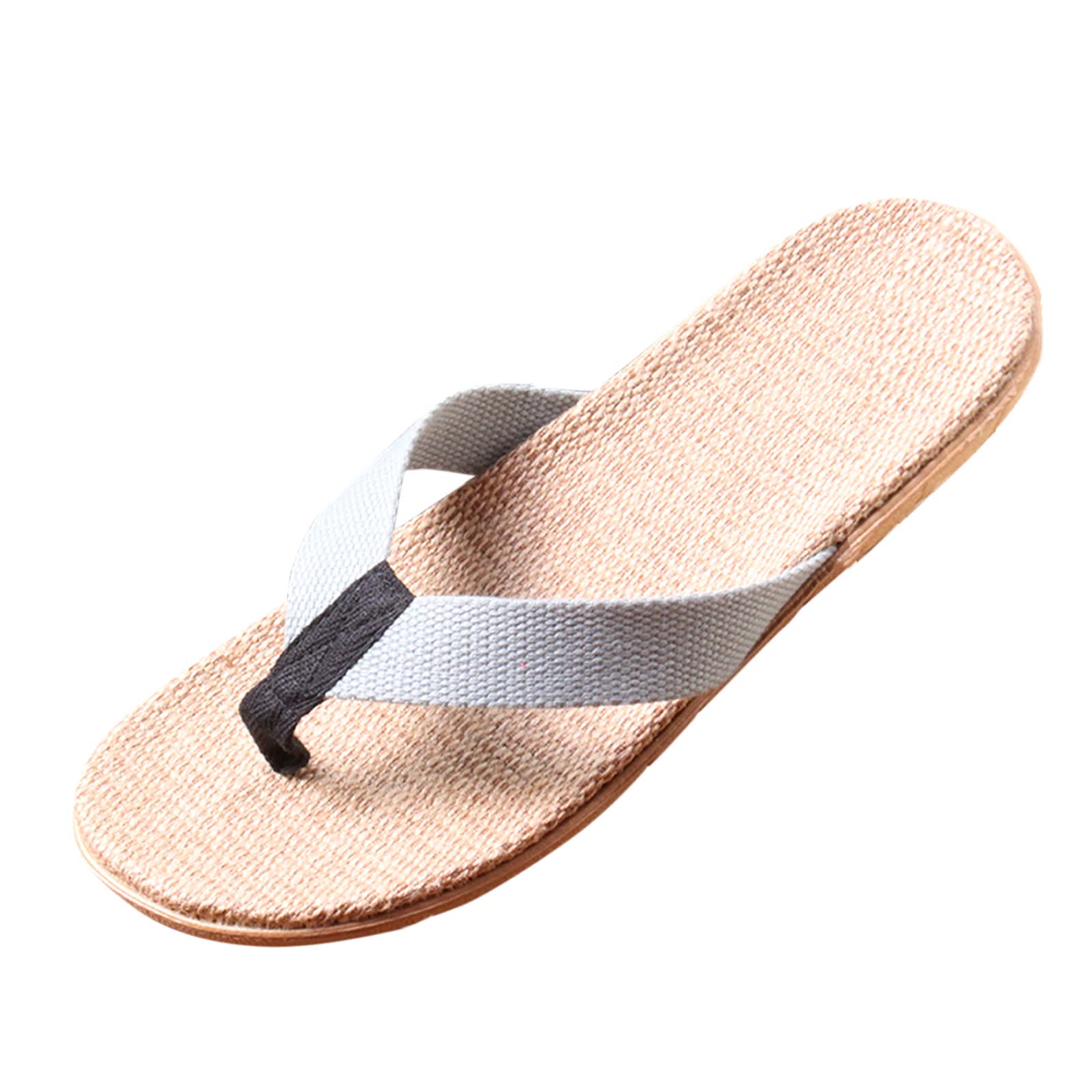 **Women's Summer Beach Slides & Household Slippers - Comfortable Linen Sandals for Women (Size 10) - Perfect for Poolside, Travel, and Indoor Relaxation**