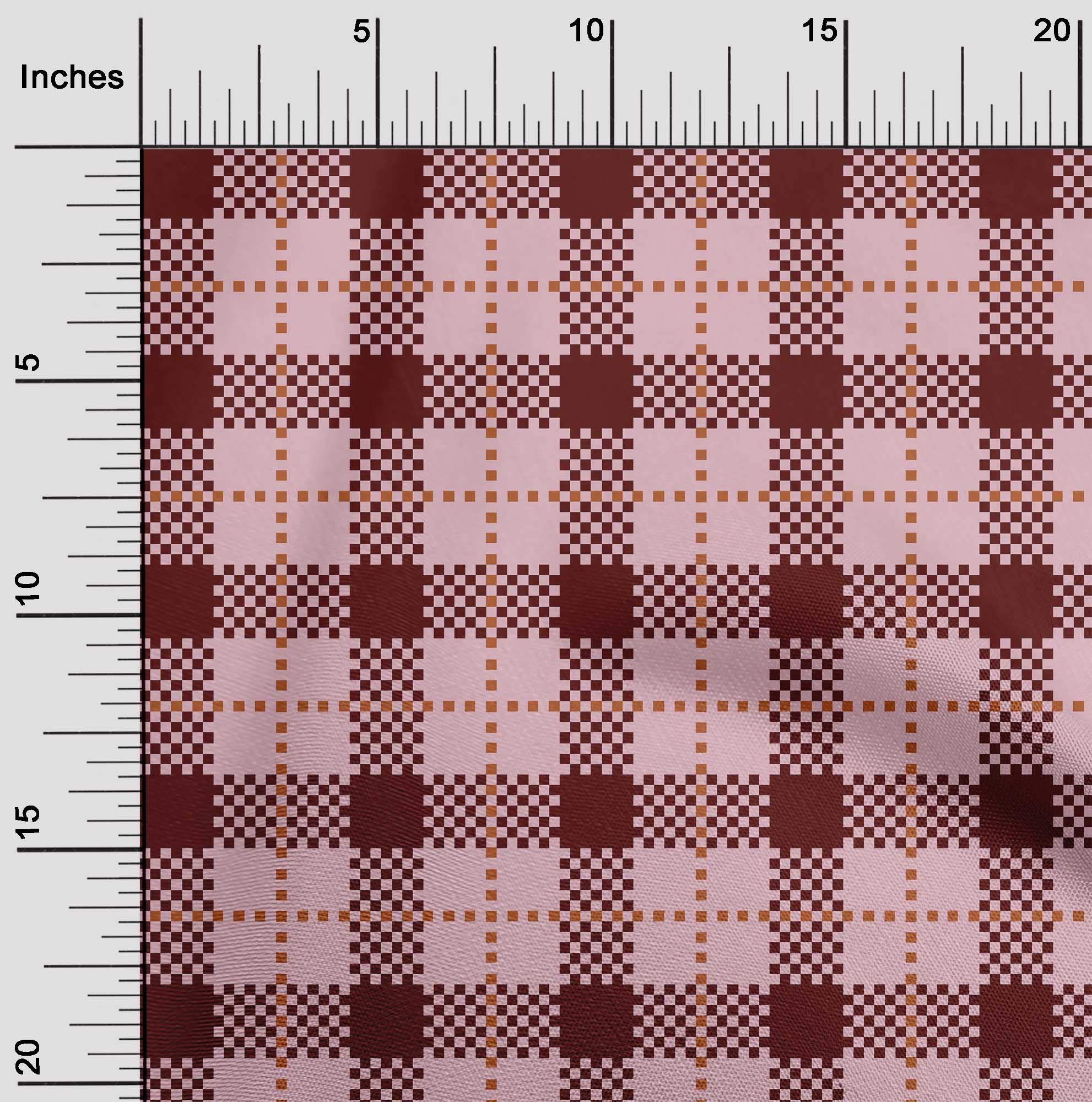 oneOone Polyester Spandex Pastel Pink Gingham Check Dress Fabric - 56 Inch Wide by The Yard | Perfect for DIY Dresses, Skirts & Home Decor Projects