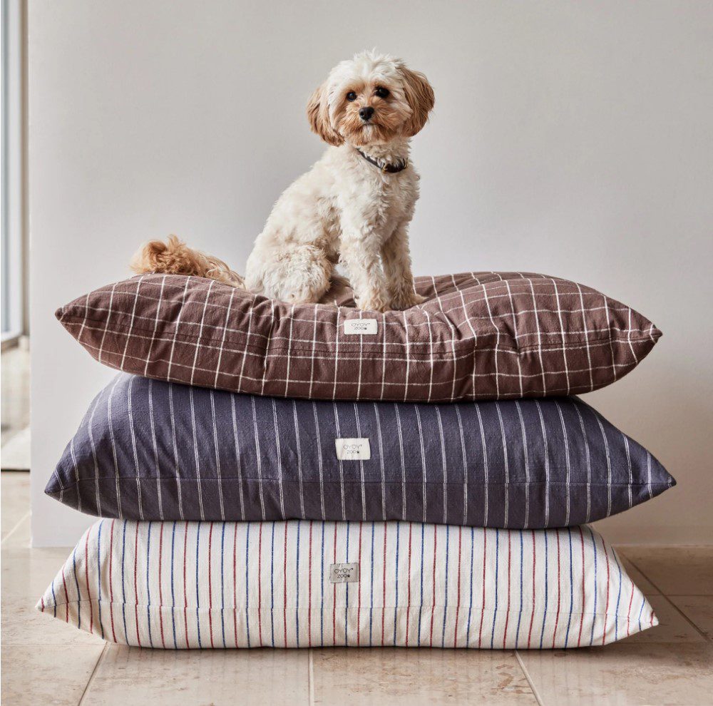 OYOY ZOO Kyoto Dog Cushion - Soft Plush Pet Pillow for Sofa & Bed - Chocolate Brown - 2 Size Options - Perfect for Home Decor & Pet Lovers