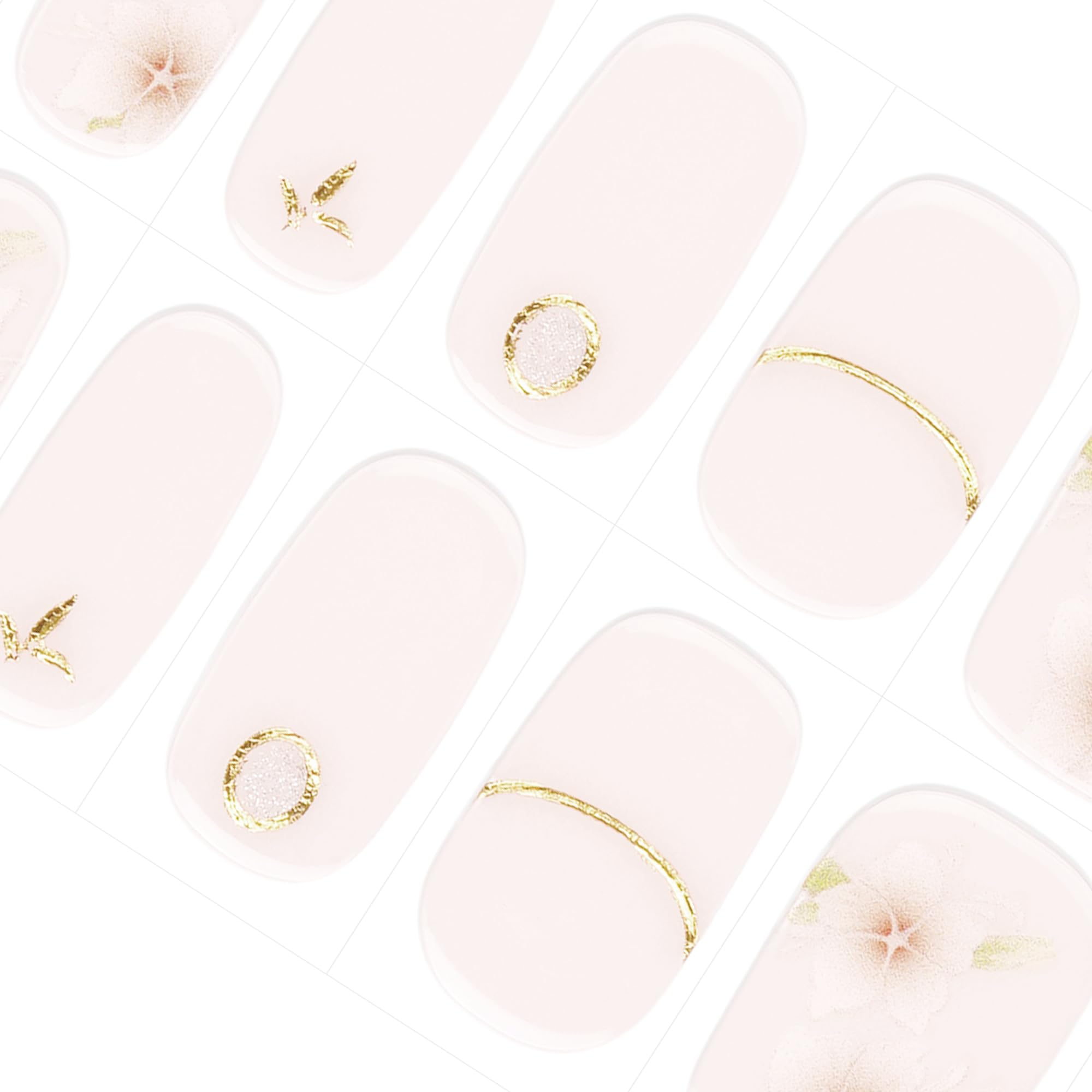 DANNI & TONI Semi Cured Gel Nail Strips - Floral Spring Design, Nude Gel Nail Stickers with 28 Pieces | DIY Manicure at Home for Parties, Weddings & Everyday Wear