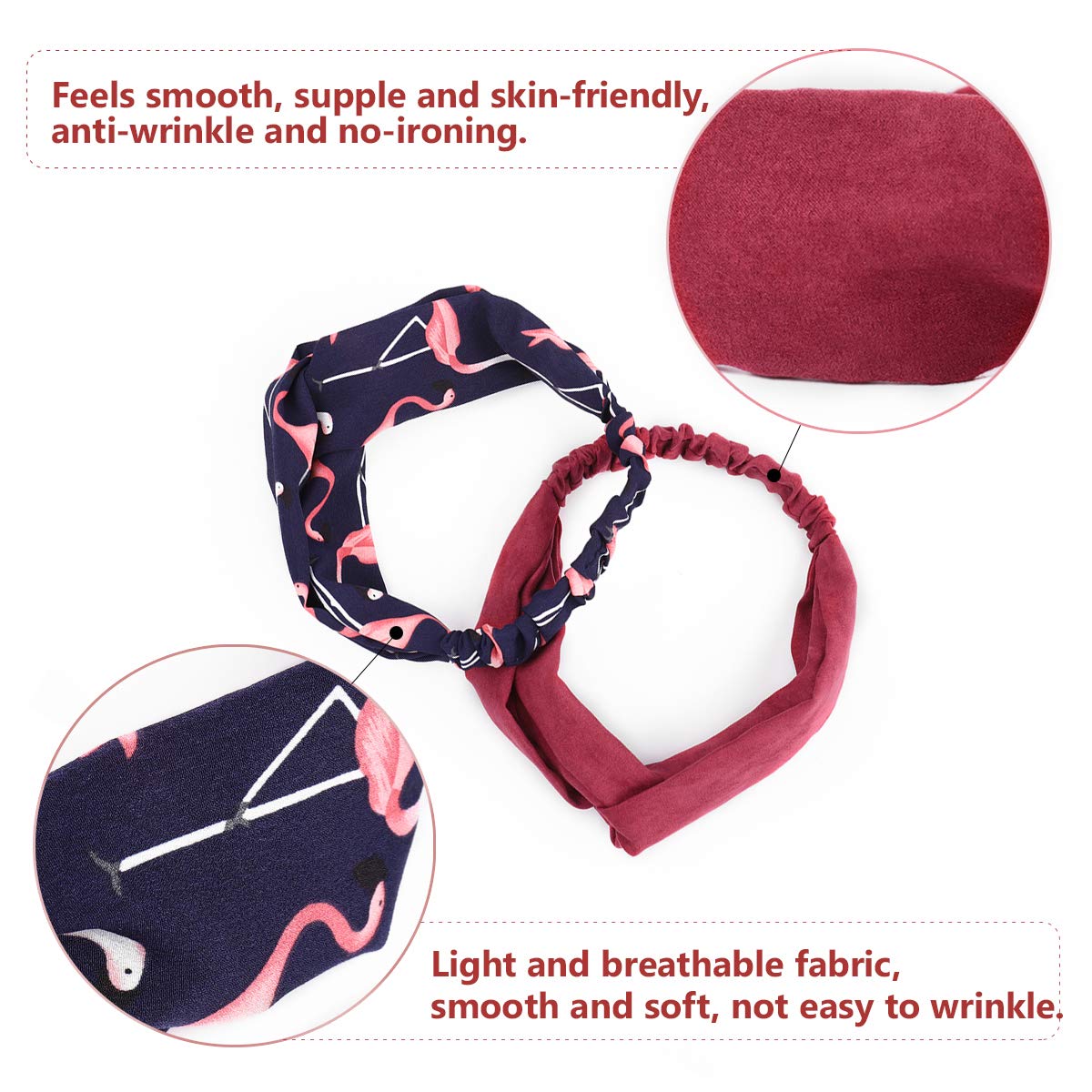 Boho Headbands for Women & Girls - 12PCS Elastic Knotted Headbands, Cross Headbands & Twisted Head Wraps - Fashion Hair Accessories for Casual, Work & Yoga