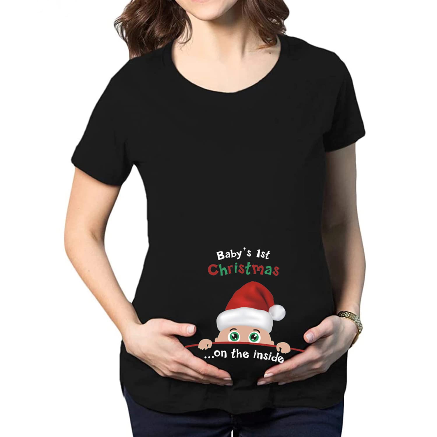 Funny Pregnancy Announcement T-Shirt for Women - Cute Maternity Christmas Tee for Expecting Moms | Perfect for Holiday Photos & Gender Reveals