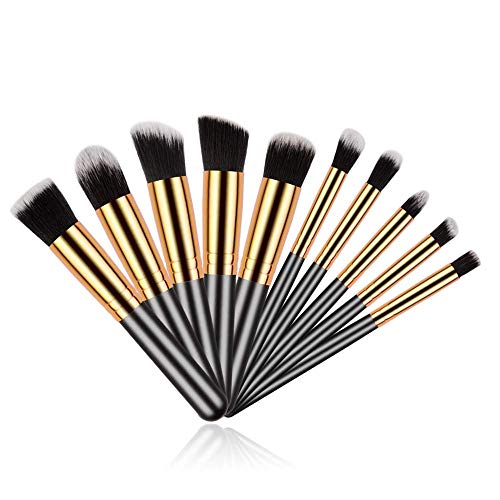 10 Pc Makeup Brushes - Black