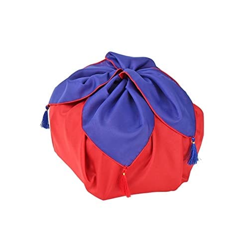 Eco-Friendly Korean Bojagi Gift Wrapping Cloth - Double Sided Red & Blue with Tassels 28