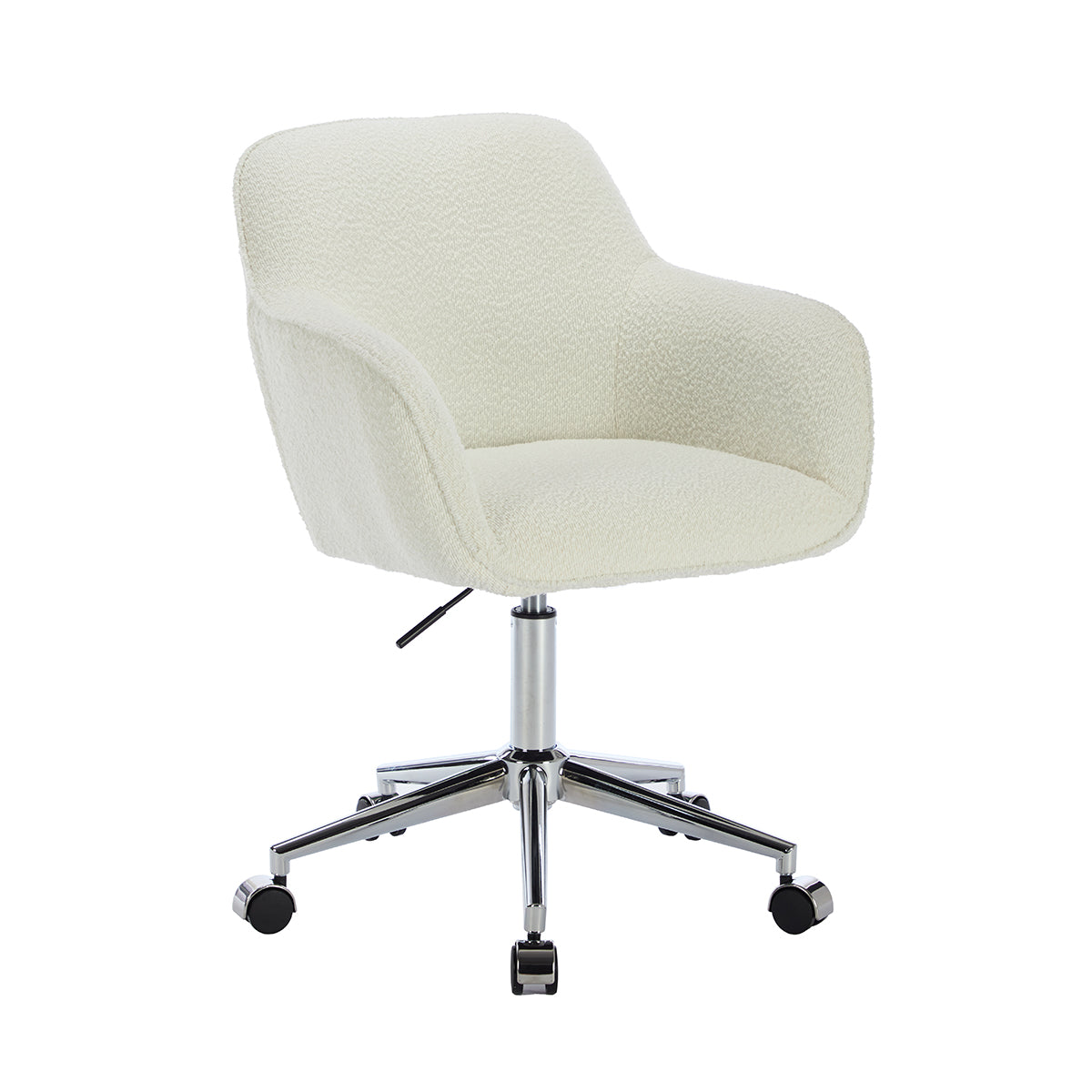 Ava Boucle Office Arm Chair - Ergonomic Upholstered Desk Chair for Home & Office - Perfect for Work, Study, and Conference Rooms