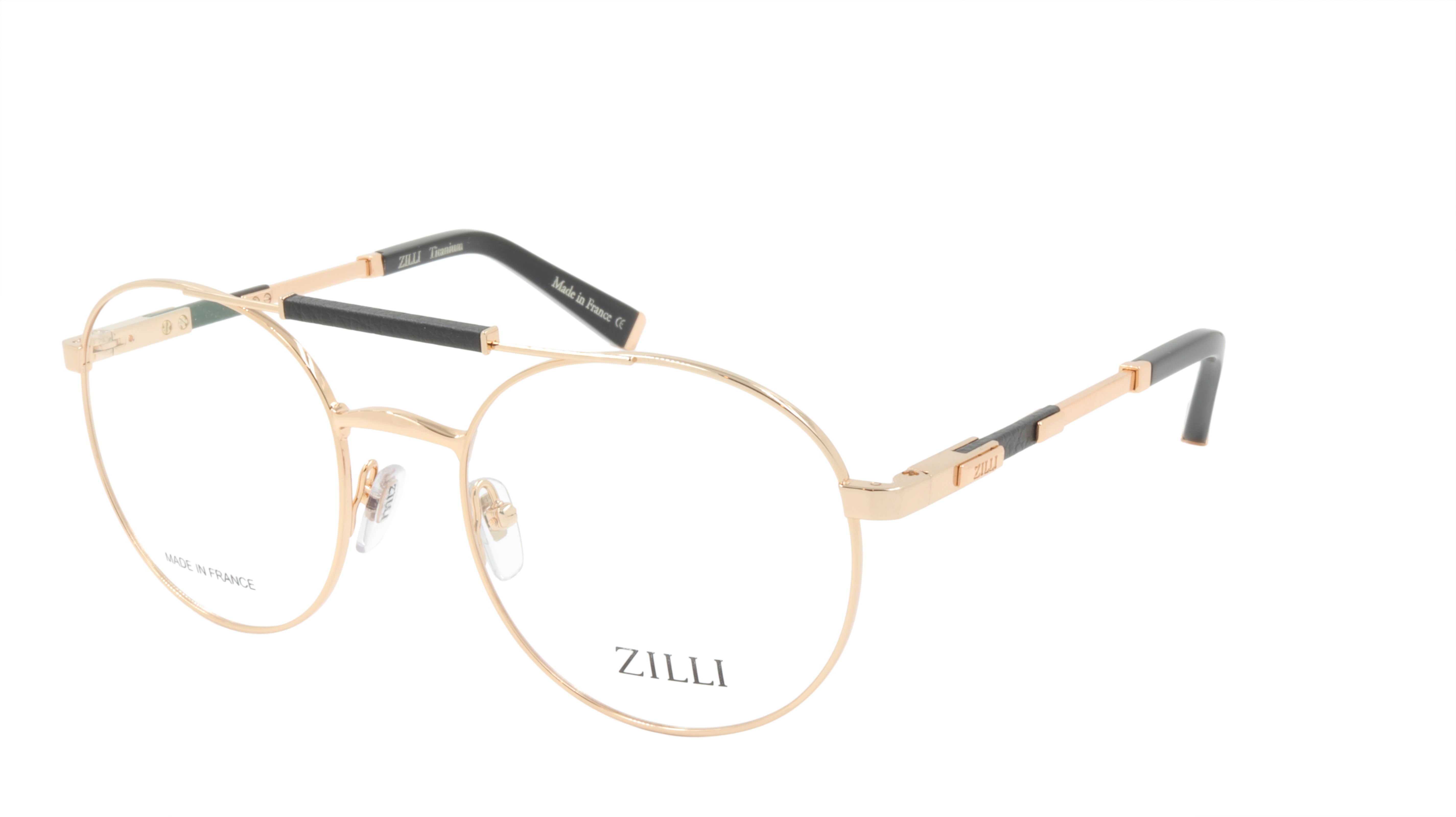 Premium ZILLI Eyeglasses Frame - Titanium & Acetate Leather Blend - Handcrafted in France (Model ZI 60037 C01) - Perfect for Business, Reading & Fashion Accessories