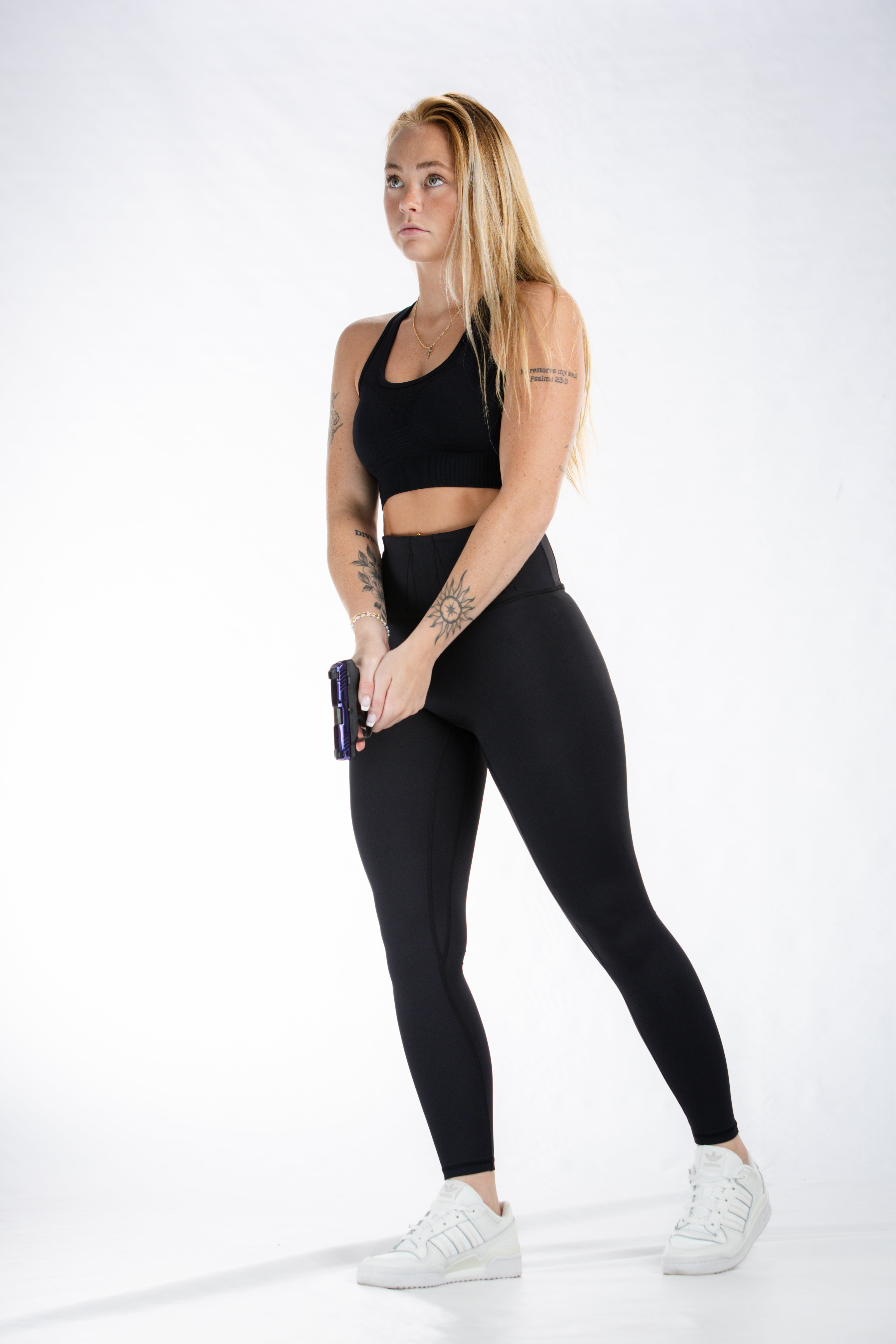 Concealed Carry Leggings for Women - Comfortable & Secure Hidden Pocket Leggings | Perfect for Running, Gym & Everyday Wear | Black