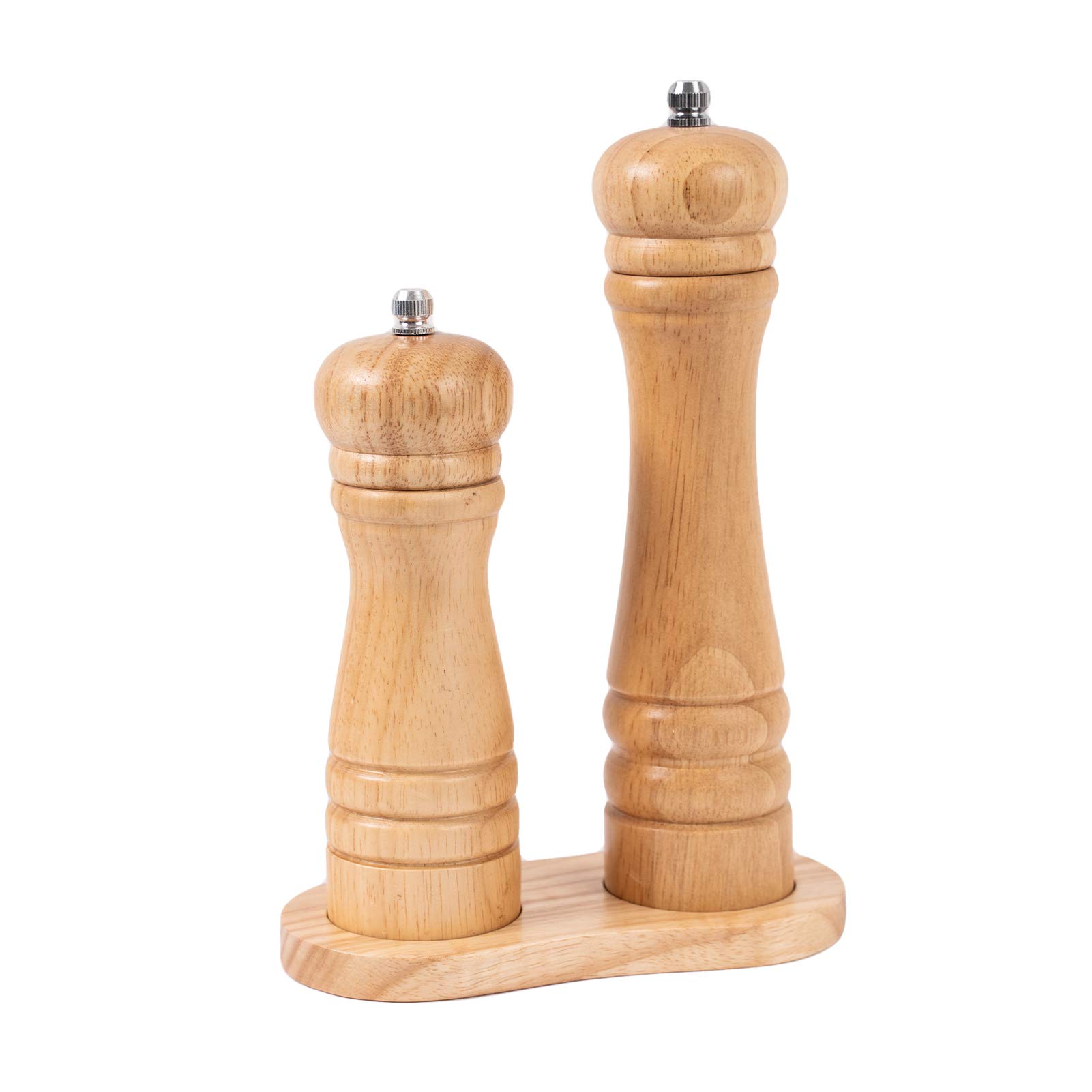 Premium Rubber Wood Salt and Pepper Mill Tray - 5cm Inner Diameter, Natural Dining Table Protector for Grinders | Perfect for Kitchen Countertops, Dining Tables & Gift Giving