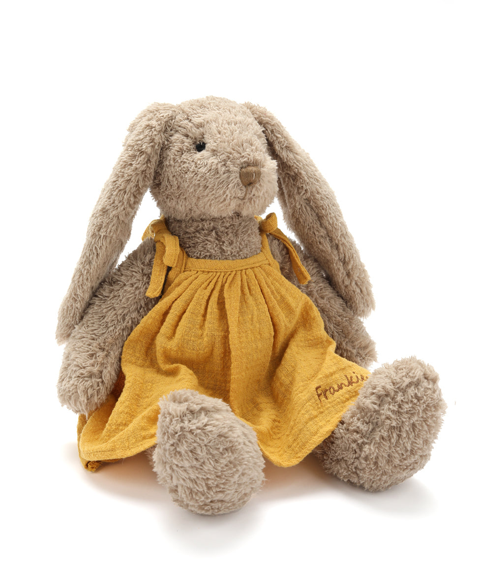 Personalized Mrs Honey Bunny Mustard Plush Toy - Custom Name Gift for Kids, Easter Basket Stuffer, Baby Shower Present, Nursery Decor