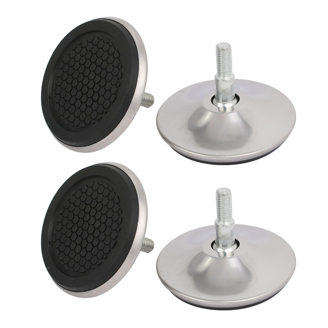 4pcs M10x15mm Thread 70mm Diameter Stainless Steel Adjustable Leveling Feet - Heavy Duty Machine Levelers for Workbenches, Cabinets & Industrial Equipment