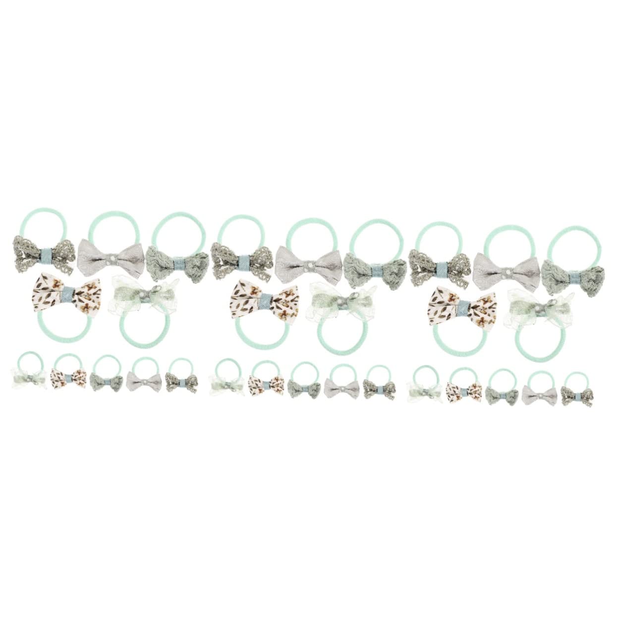 FRCOLOR 30 Pcs Tulle Butterfly Scrunchie Hair Ties - Soft Elastic Hair Bands for Women & Girls, Ponytail Holders with Bow (Green) - Perfect for School, Parties, Weddings & Everyday Styling