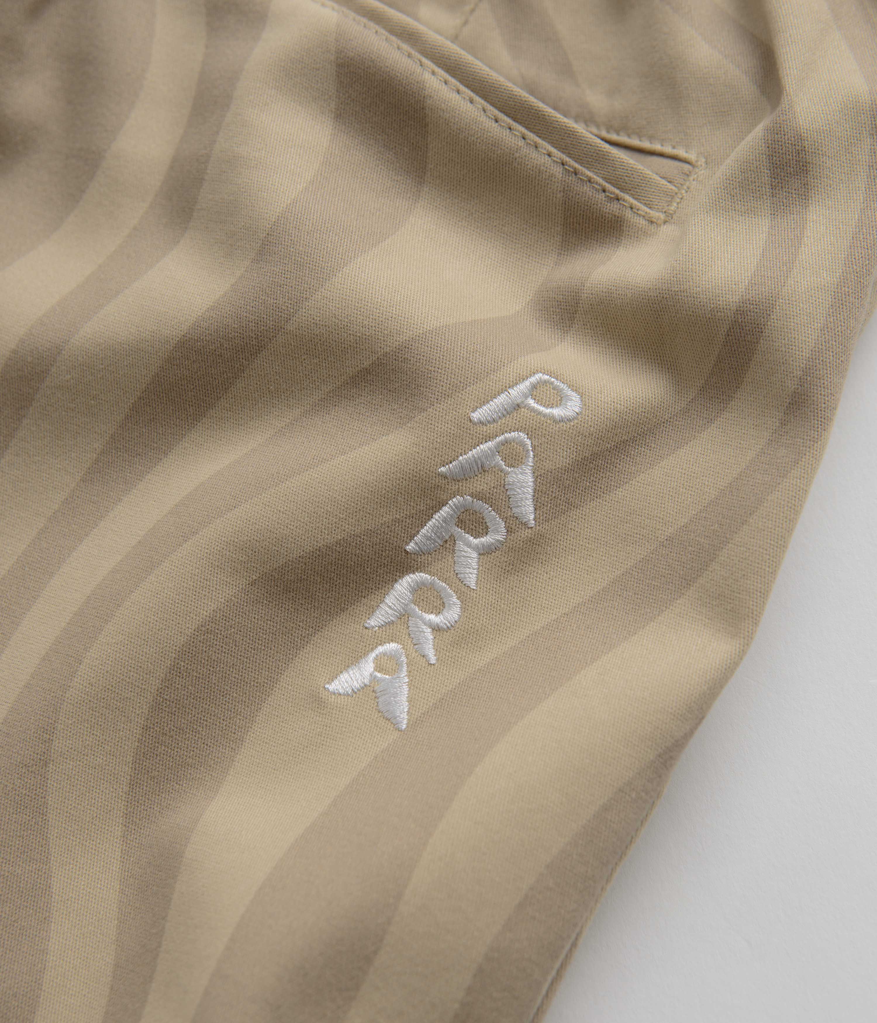 Parra Flowing Stripes Pants for Women - Comfortable Tan Casual Trousers with Elastic Waist | Perfect for Yoga, Lounge & Streetwear Fashion