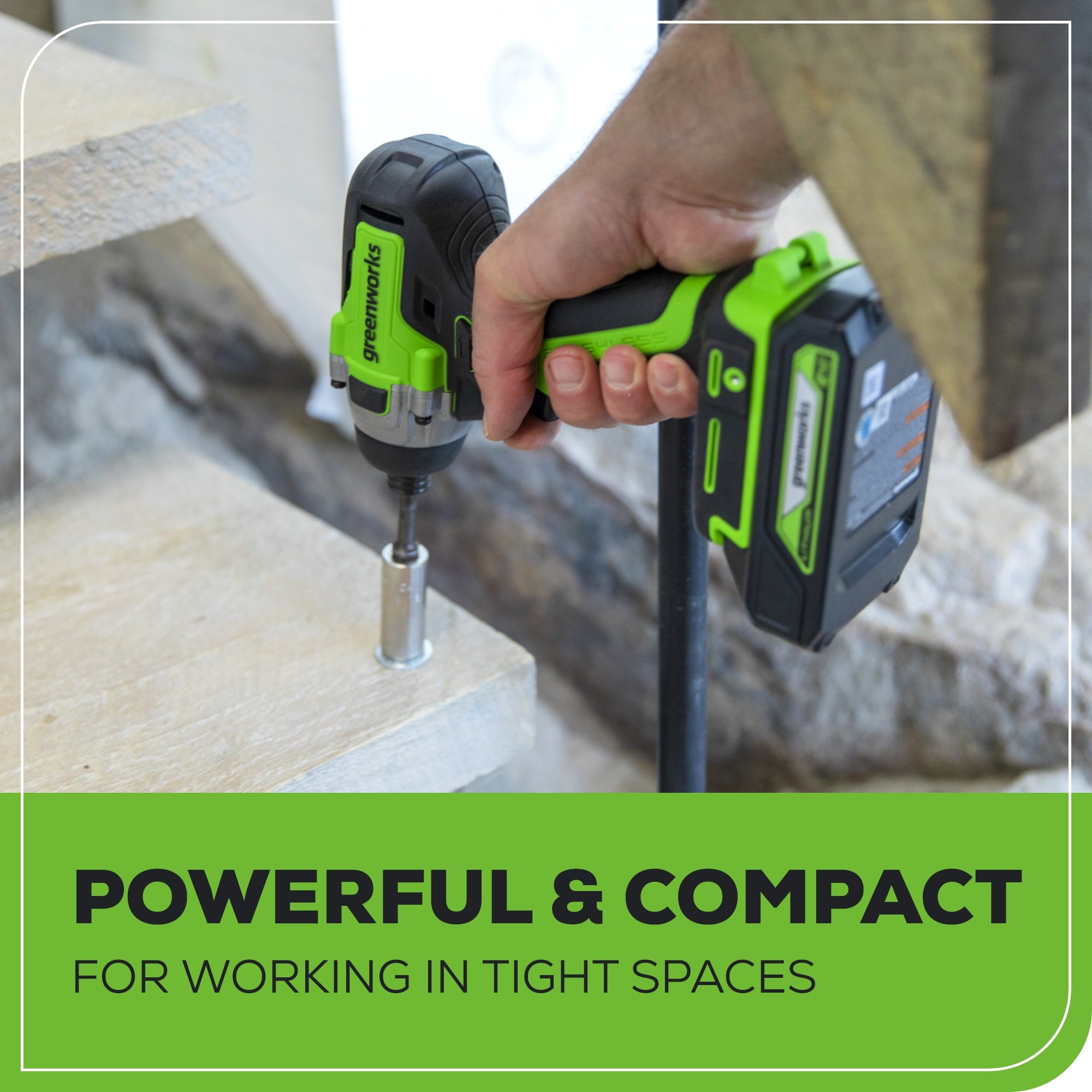 24V 1/4 Inch 2650 in/lbs Brushless Impact Driver Kit with (2) 2.0Ah USB Rechargeable Batteries & Fast Charger - Perfect for DIY Projects, Home Repairs, and Professional Construction Work