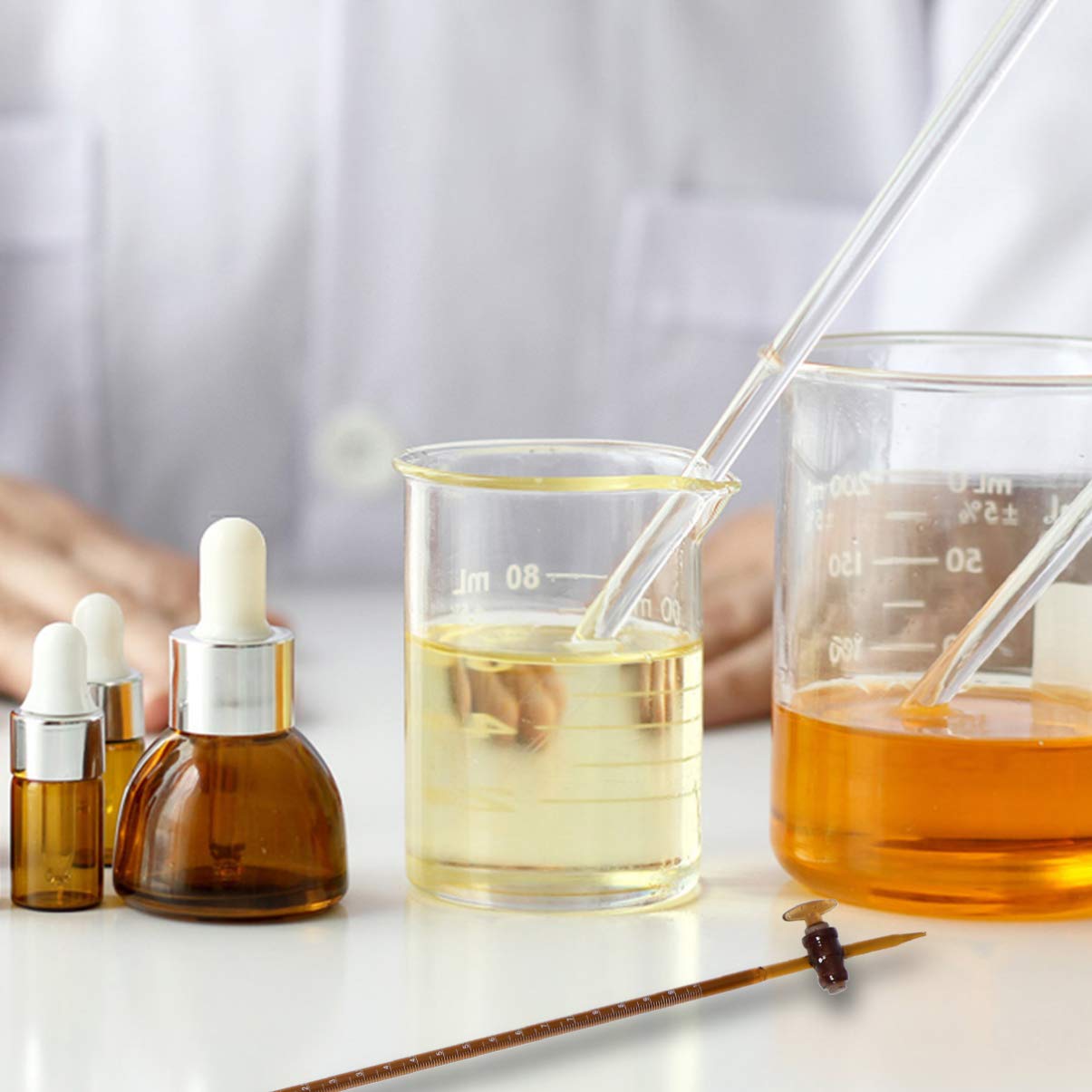 1pc Burette - High Precision Glass Burette for Chemical Labs, Classroom Experiments, Titration, and Scientific Research | Laboratory Glassware & Chemistry Apparatus