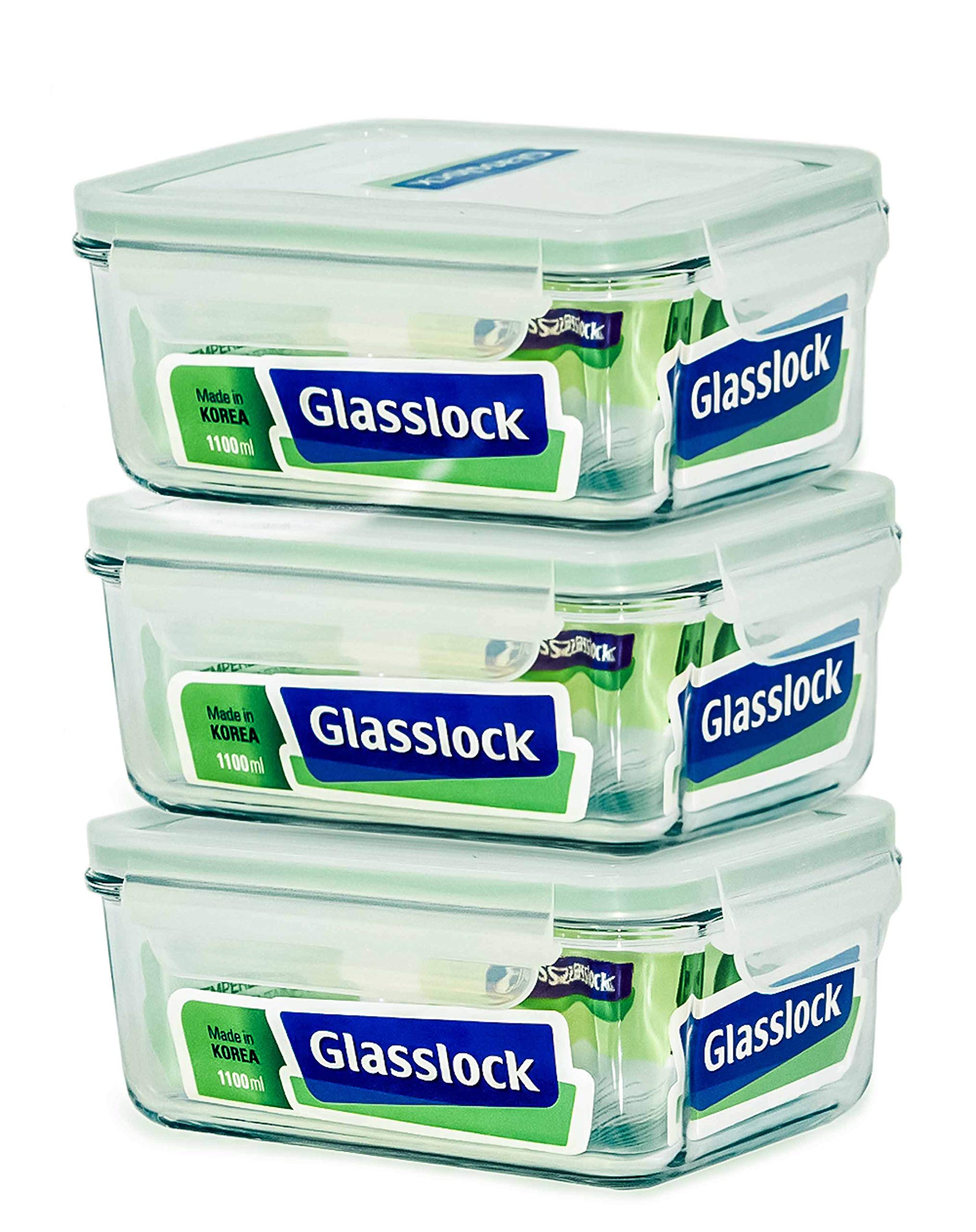 Airtight Glass Lock Food Storage Containers - BPA-Free, Leak-Proof Kitchen Organizers for Meal Prep, Leftovers & Pantry Organization (Set of 5) - Perfect for Home, Office & Camping Use