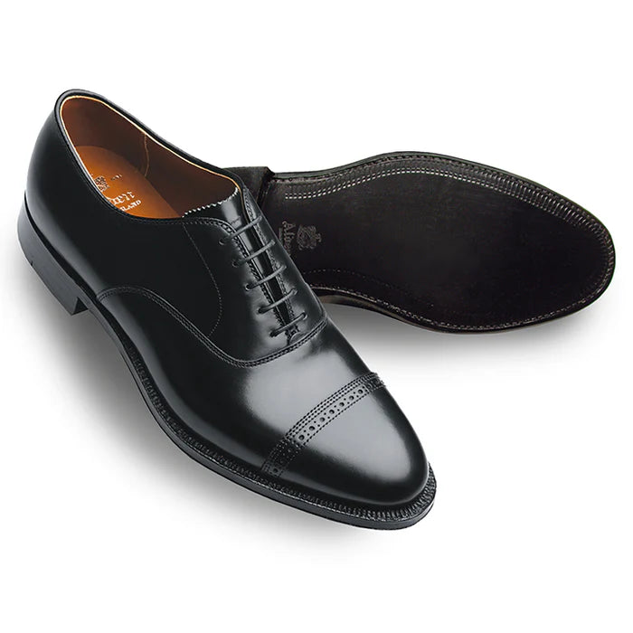 ALDEN Men's Black Bal Oxford Dress Shoes – Classic Formal & Business Attire for Office, Weddings & Special Occasions