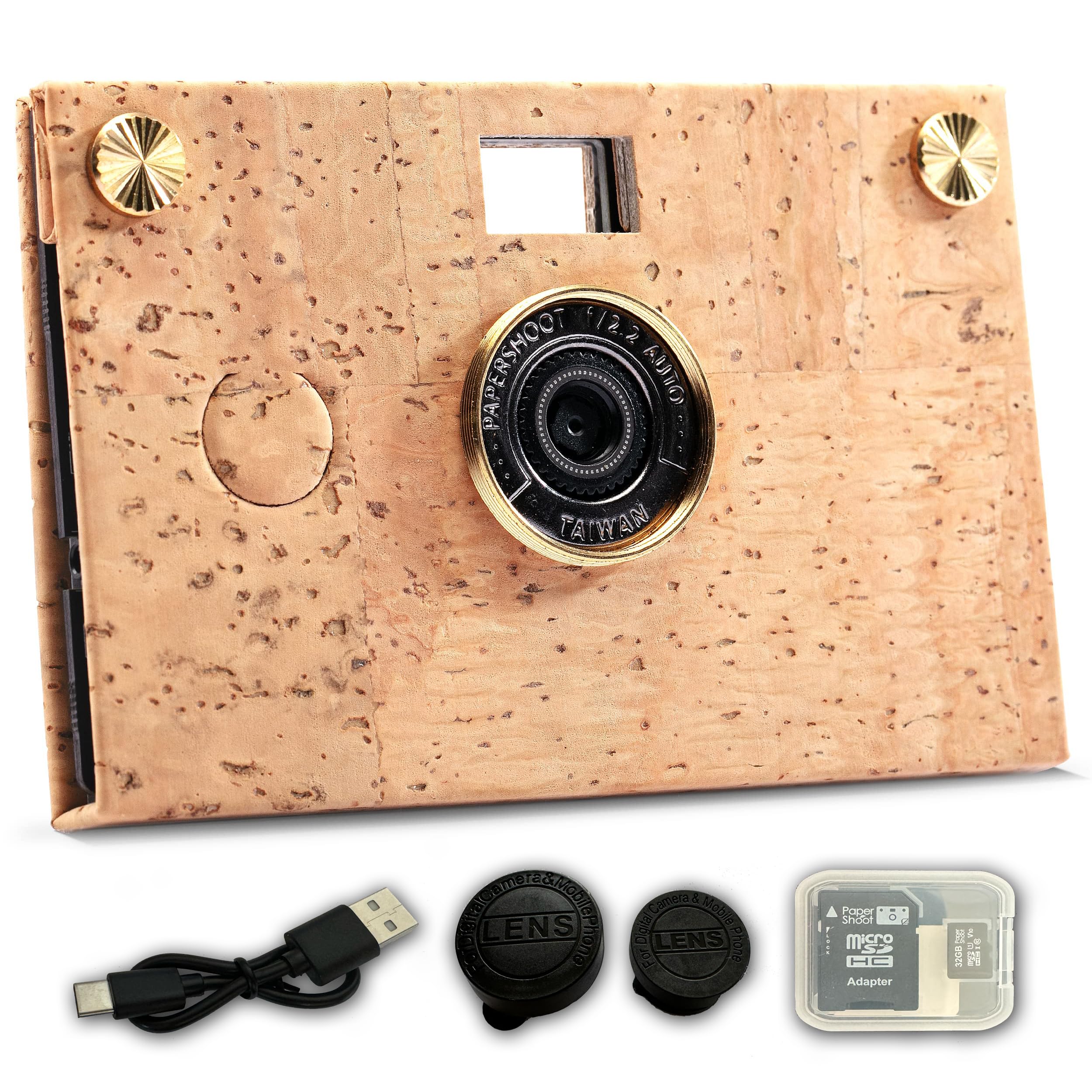 Paper Shoot Camera - 18MP Compact Digital Camera with 4 Filters, 10-Second Video & Timelapse - Includes 32GB SD Card, 2 Effect Lenses & Camera Case - Perfect Gift for Kids & Photography Enthusiasts - Great for Travel, Parties & Creative Projects