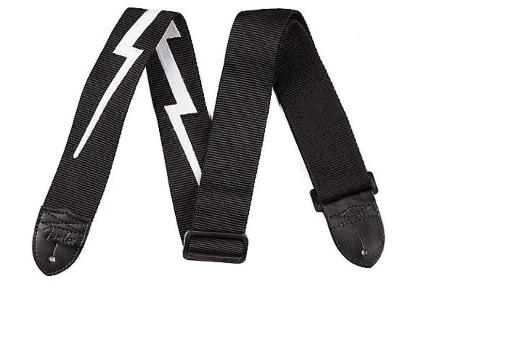 Fender Nylon Guitar Strap - 2 Inch Wide Adjustable Guitar Accessory with Lightning Bolt Design for Electric & Acoustic Guitars - Perfect for Live Performances, Studio Sessions & Music Practice