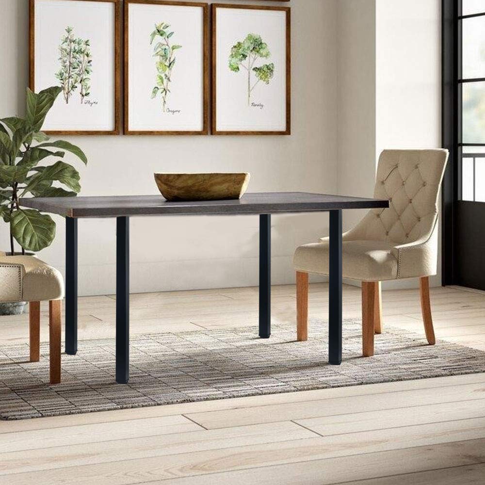 QLLY 30 Inch Adjustable Metal Table Legs - Square Office Furniture Legs Set of 4 (Black) - Perfect for Modern Desks, Dining Tables & Workstations