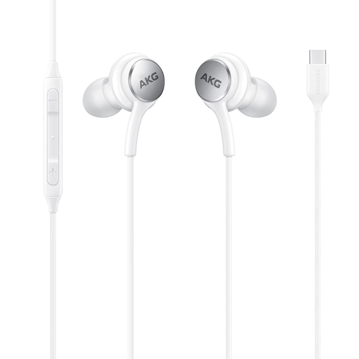 4XEM USB-C AKG Wired Earbuds with Microphone & Volume Control - Noise Isolating In-Ear Headphones for Android/Samsung - Perfect for Music, Gaming & Calls (White)