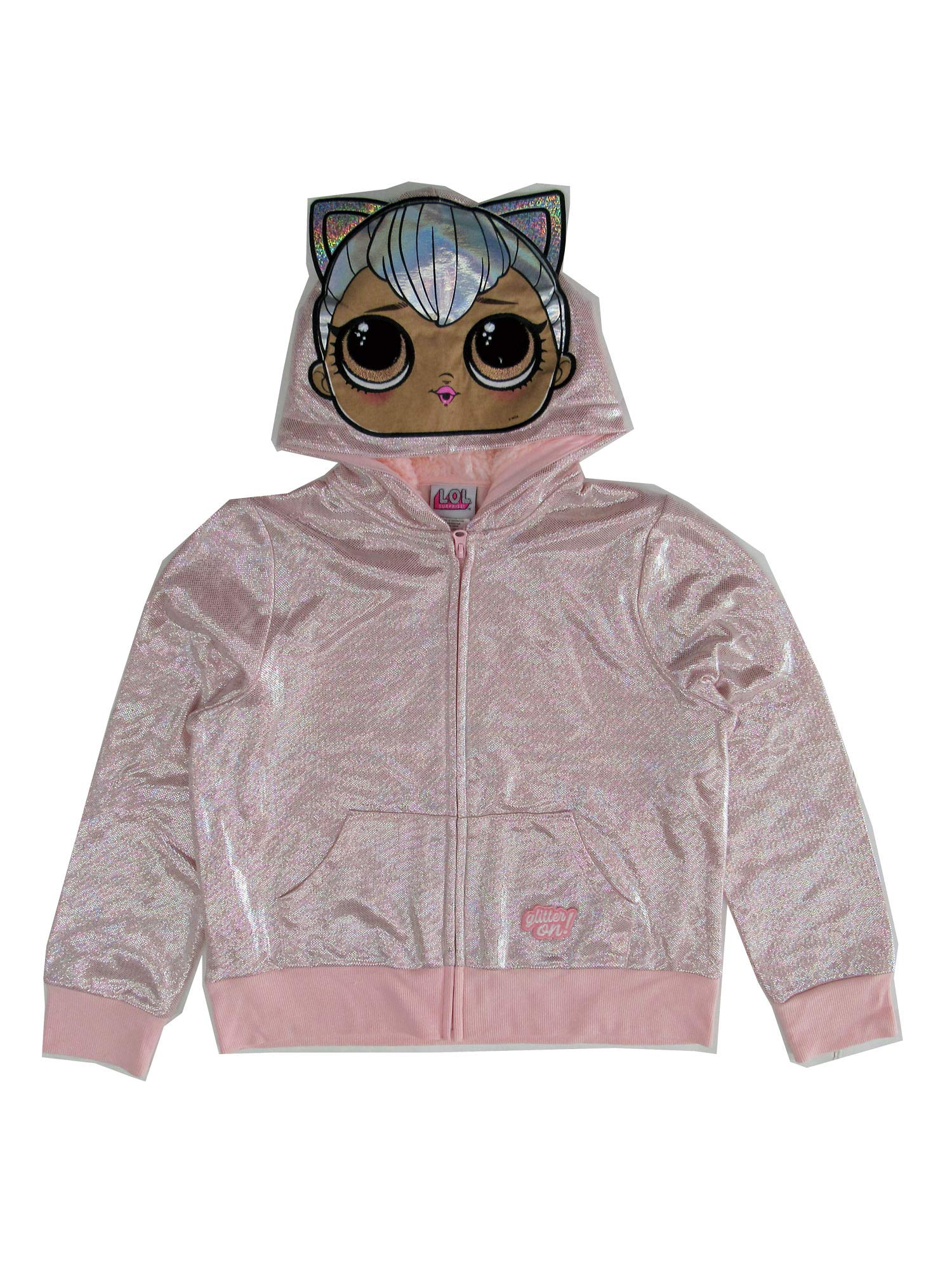 Jerry Leigh Doll Surprise Kitty Queen Zipper Hoodie for Girls - Cute Cat-Themed Pullover Sweatshirt with Hood | Perfect for Birthday Gifts, Playdates & Dress-Up Fun