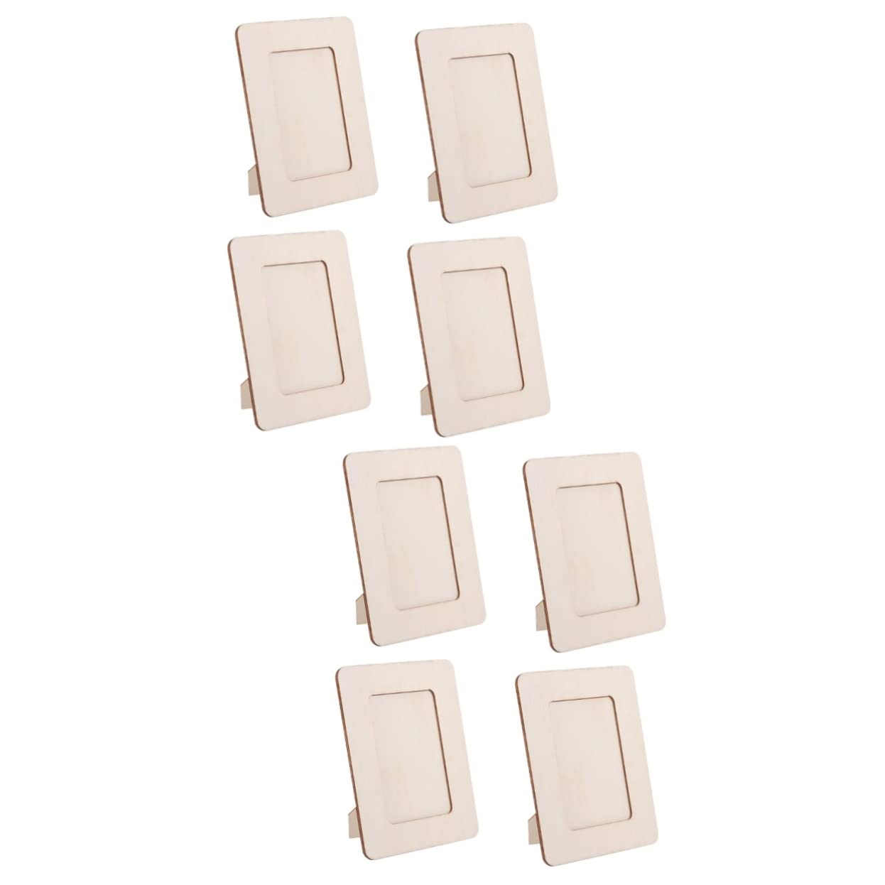 HAPINARY 8 Pcs Unfinished Wooden Photo Frames - DIY Painting Craft Kit for Tabletop Display, Home Decor, and Gift Making