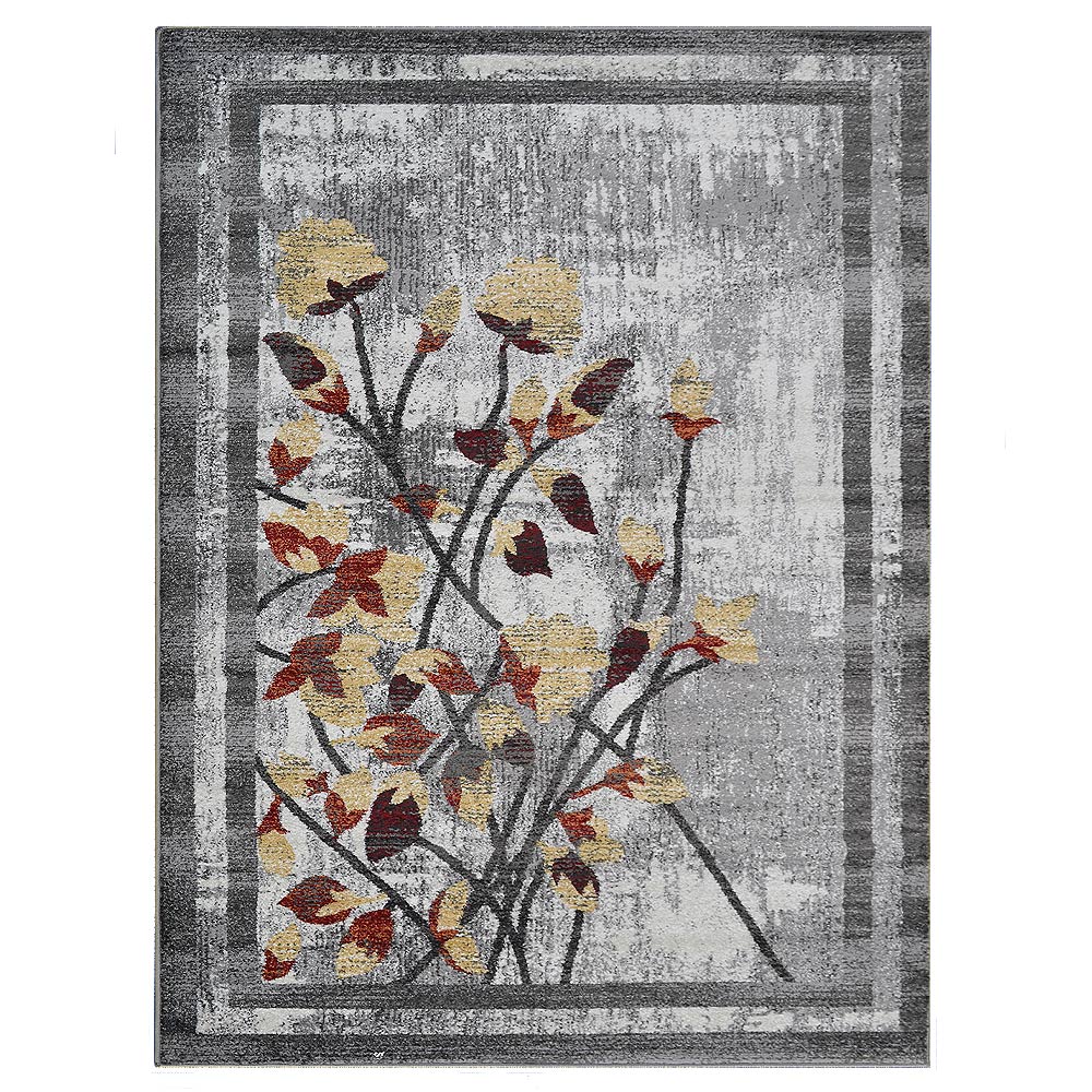 Hyacinth Machine Woven Rug - Soft & Durable Indoor/Outdoor Area Rug for Living Room, Bedroom, Patio - Floral Design Home Decor