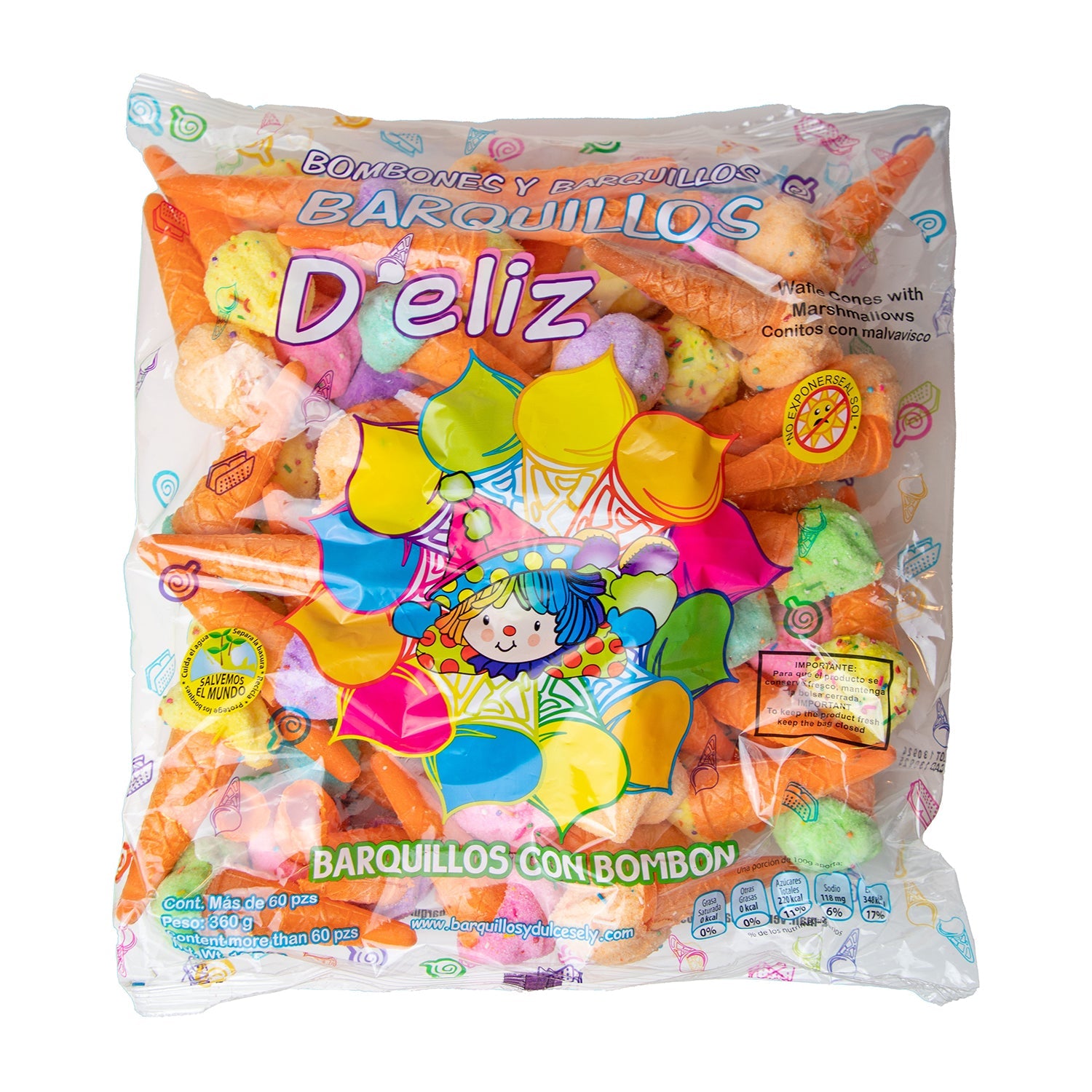 D'Eliz Barquillo Mini Wafer Cookies | 60 Count Bag | Perfect for Snacking, Parties & Gifts