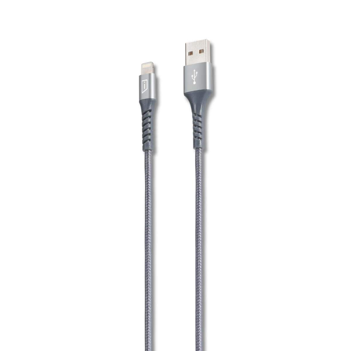 iStore Flex Lightning to USB Charging Cable 4ft (1.2m) - Durable Reinforced Nylon Braided iPhone Charger for Fast Charging - Perfect for Home, Office, Car & Travel Use