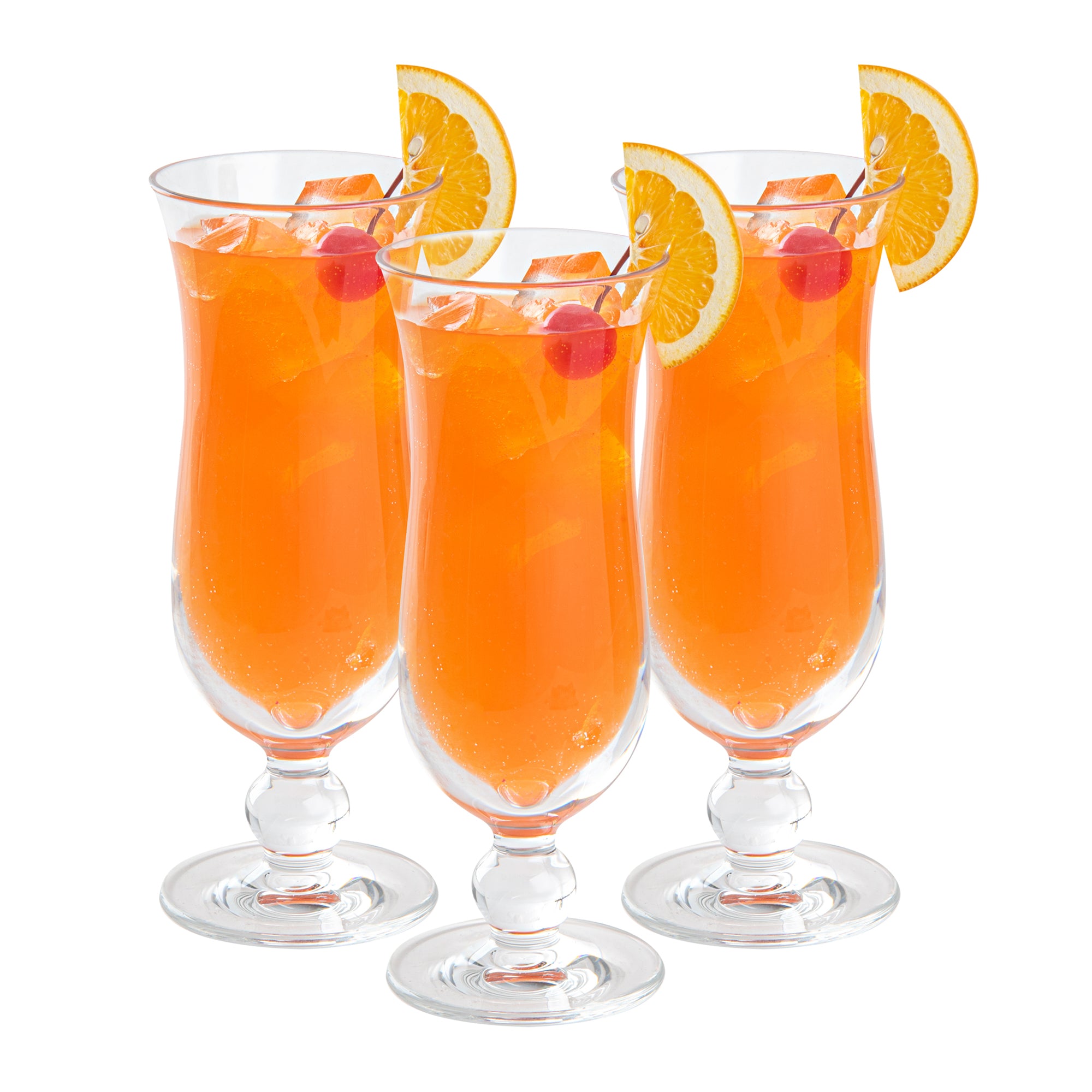 Bev Tek 11 oz Clear Polycarbonate Hurricane Glasses - Set of 6 (3x3x8 inches) - Shatterproof Barware for Cocktails, Margaritas & Tropical Drinks - Perfect for Parties, Restaurants & Home Bars