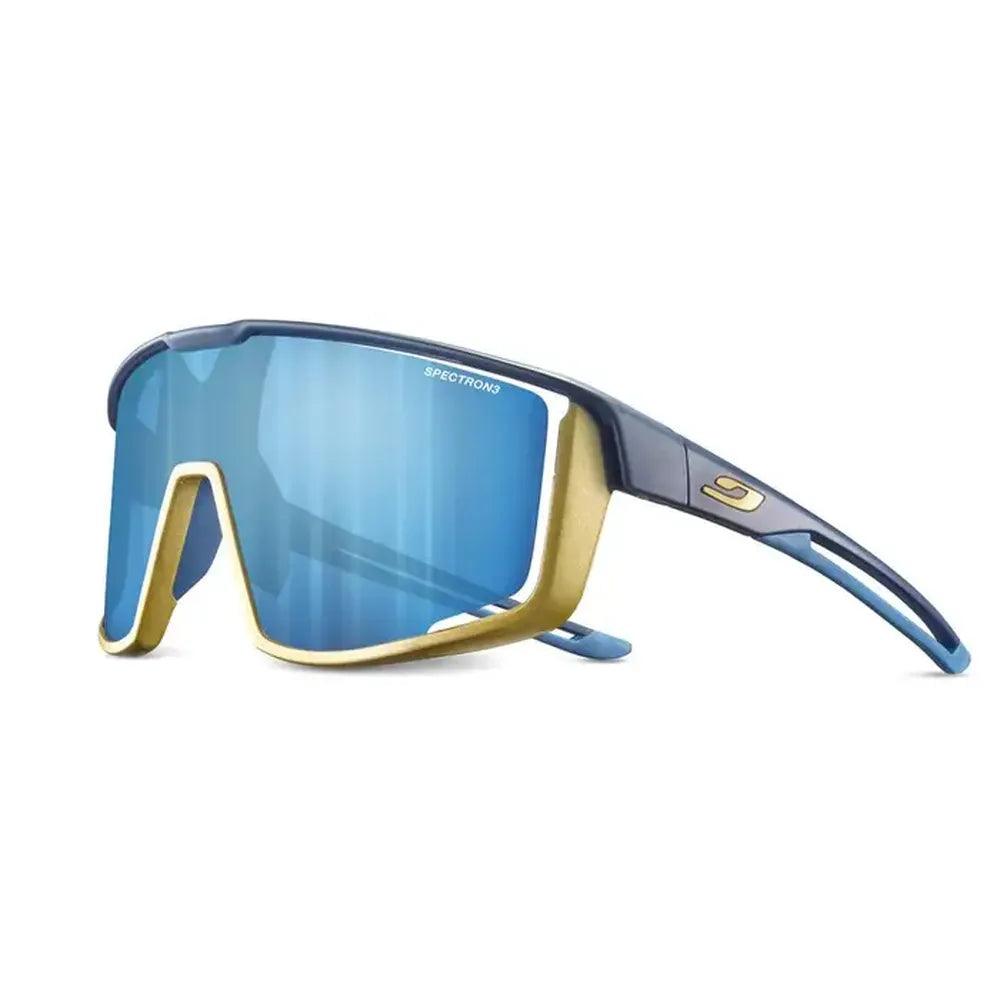 Julbo Fury SP3 CF Sunglasses - Dark Blue & Gold Frame for Cycling, Running & Outdoor Sports - UV Protection & Anti-Glare Lenses