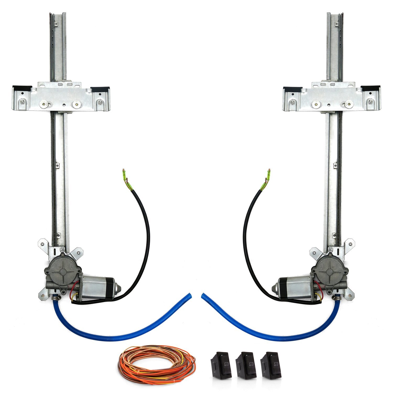 AutoLoc 9849 Universal Power Window Conversion Kit with 3 Switches - Easy DIY Car Window Upgrade for Trucks, Jeeps & Classic Cars