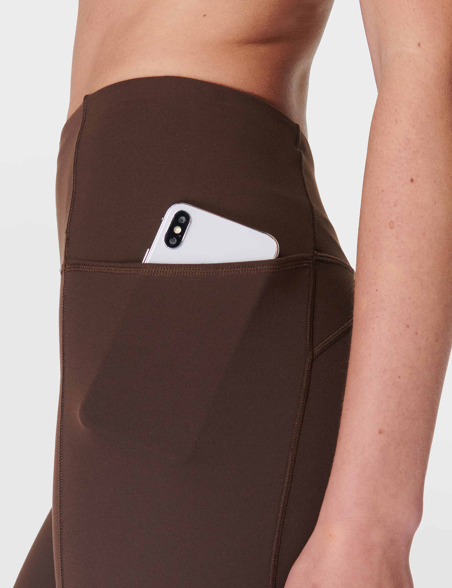 Premium Super Soft 7/8 Yoga Leggings for Women - High Waisted Stretchy Workout Pants in Cacao Brown | Perfect for Yoga, Pilates, Gym & Lounge Wear