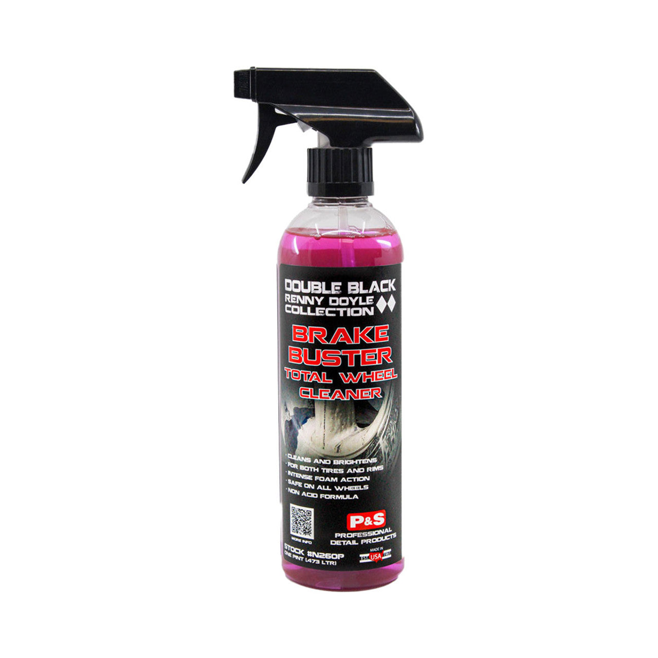 P&S Double Black Collection Brake Buster Non-Acid Wheel Cleaner - Safe for All Wheels & Rims - Perfect for Car Detailing & Auto Enthusiasts