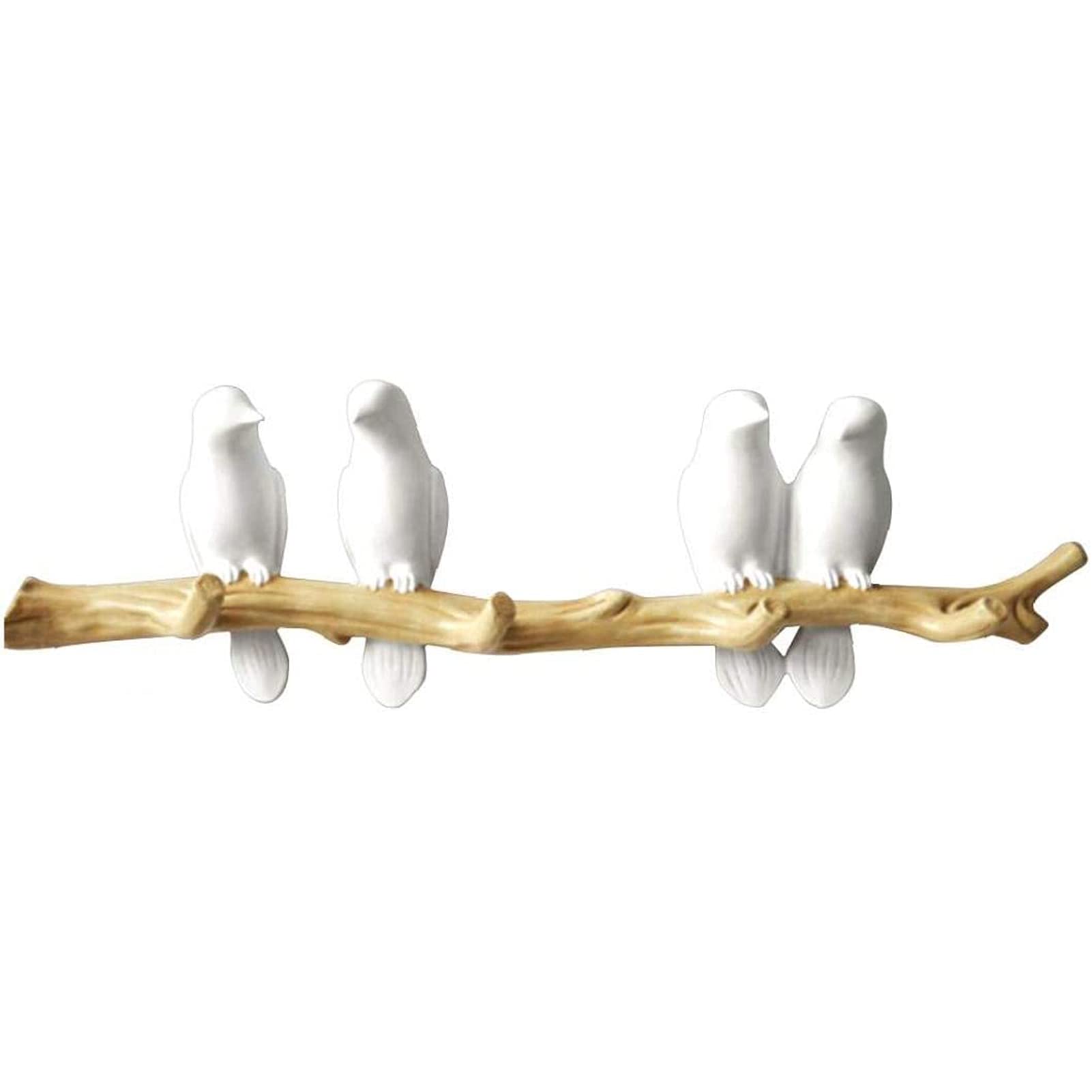 Vintage Resin Wall Mounted Coat Rack - Decorative Bird Branch Hanger for Coats, Hats, Keys & Towels | Rustic Home Decor for Entryway, Bedroom & Bathroom Organization