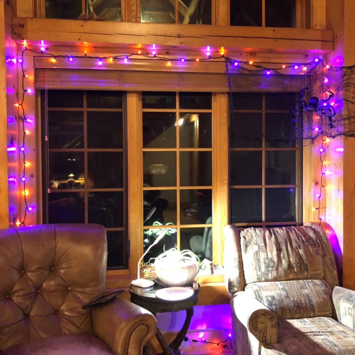 Dazzling Purple and Orange Fairy String Lights - 2 Pack 40FT 120 LED Battery Operated Waterproof Copper Wire Lights for Halloween, Indoor Home, Outdoor Patio, Yard Party Decorations - Perfect for Garden, Wedding, Christmas, and Bedroom Ambiance