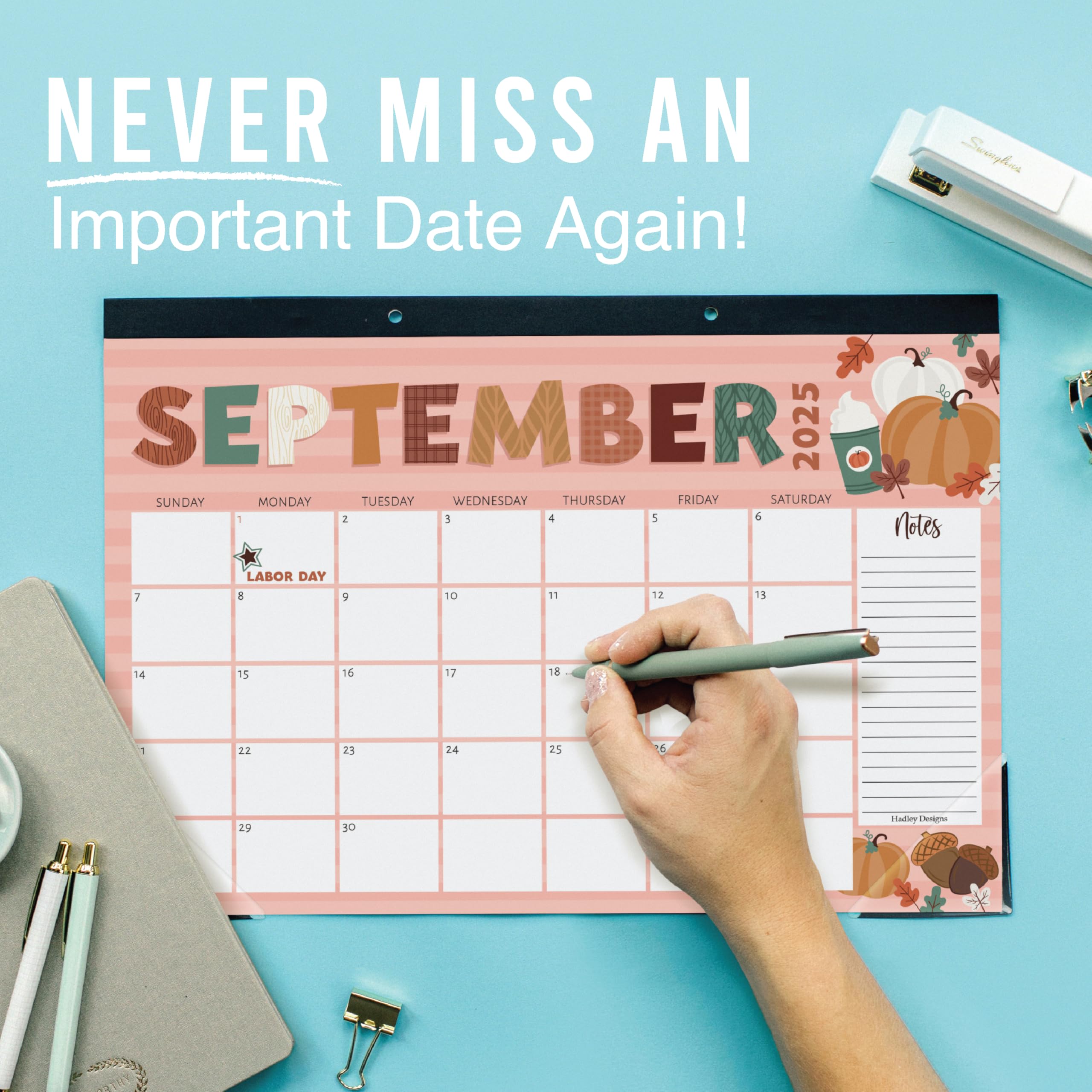 Hadley Designs 2025-2026 Large 18-Month Desk Calendar - 17