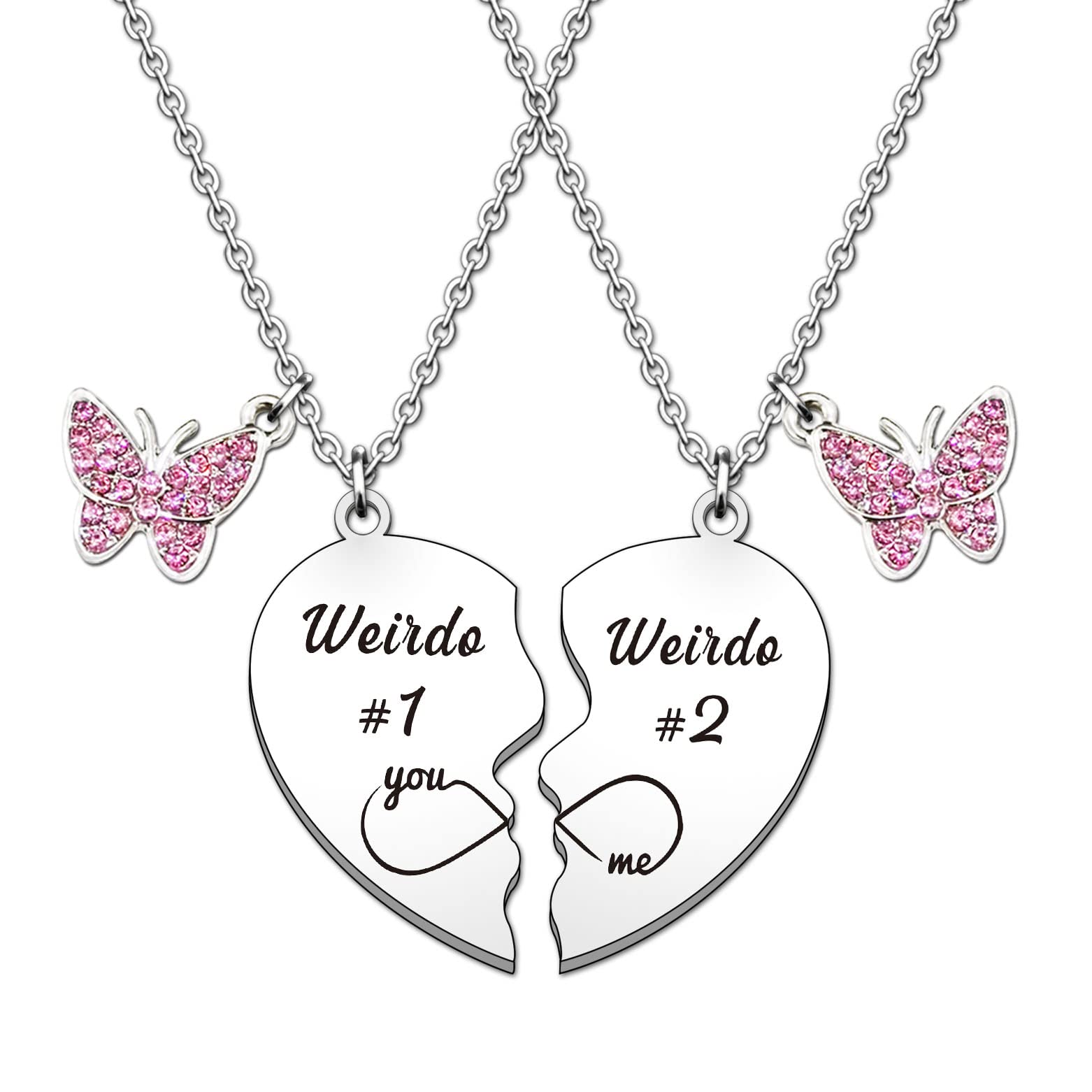 HULALA Best Friend Necklace Set - Puzzle Heart Matching Jewelry for 2 Girls, Perfect Birthday & Christmas Gifts for Friends, Sister, or Girlfriend