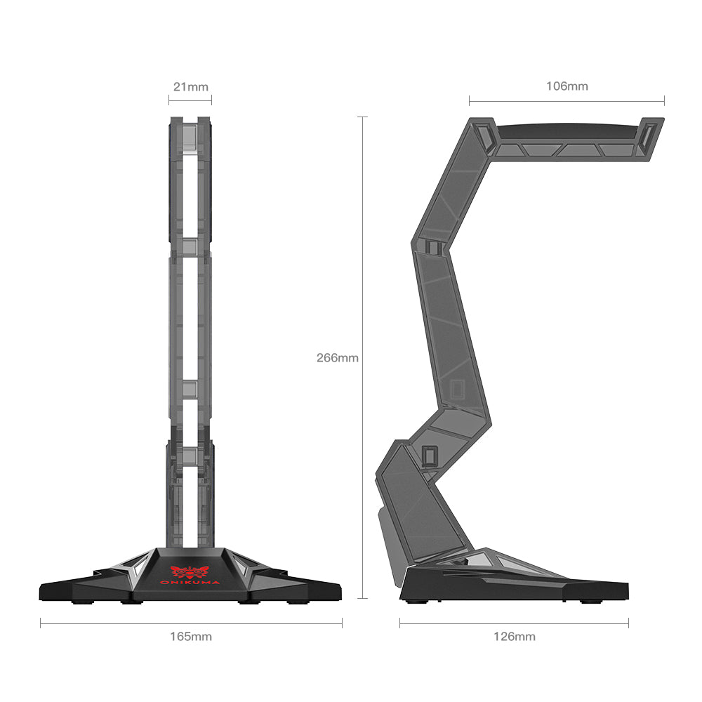 ONIKUMA ST 3 Acrylic Gaming Headset Stand with Hook - Perfect for Desk Organization & Headphone Storage for Gamers